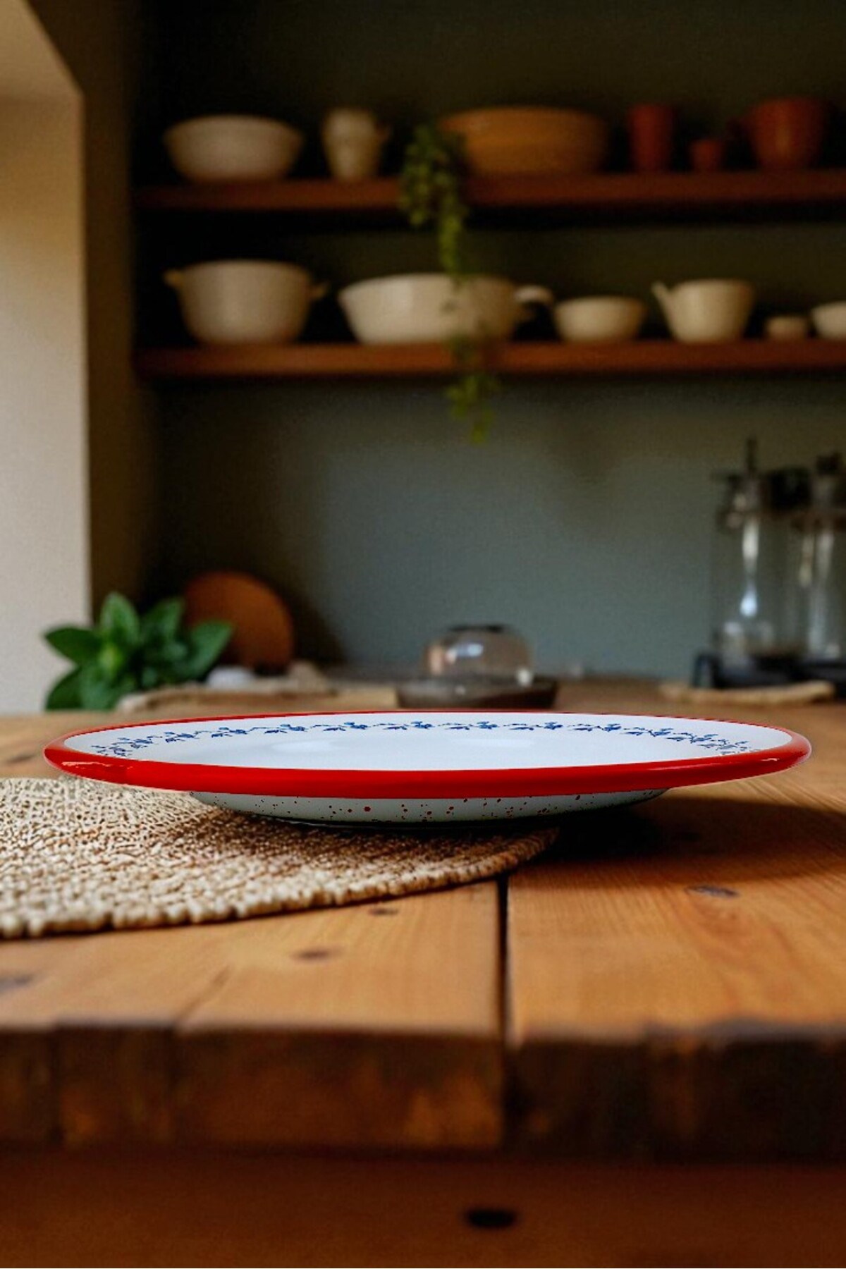 30 No 30 Cm Emaye Yemek Tabağı Tabak Servis Yemek Kamp Piknik, Çeyiz, Hediye