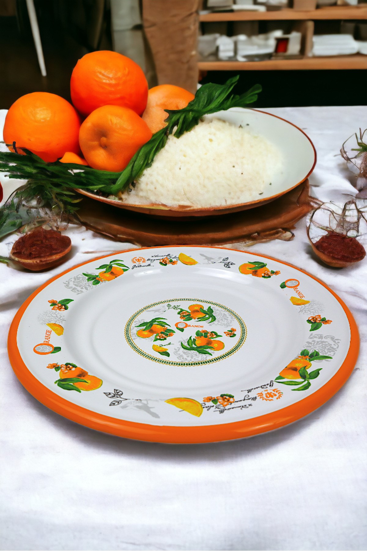 30 No 30 Cm Emaye Yemek Tabağı Tabak Servis Yemek Kamp Piknik, Çeyiz, Hediye