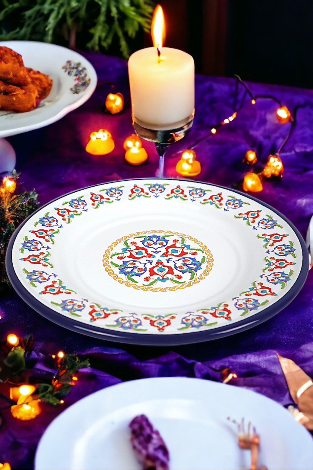 30 No 30 Cm Emaye Yemek Tabağı Tabak Servis Yemek Kamp Piknik, Çeyiz, Hediye