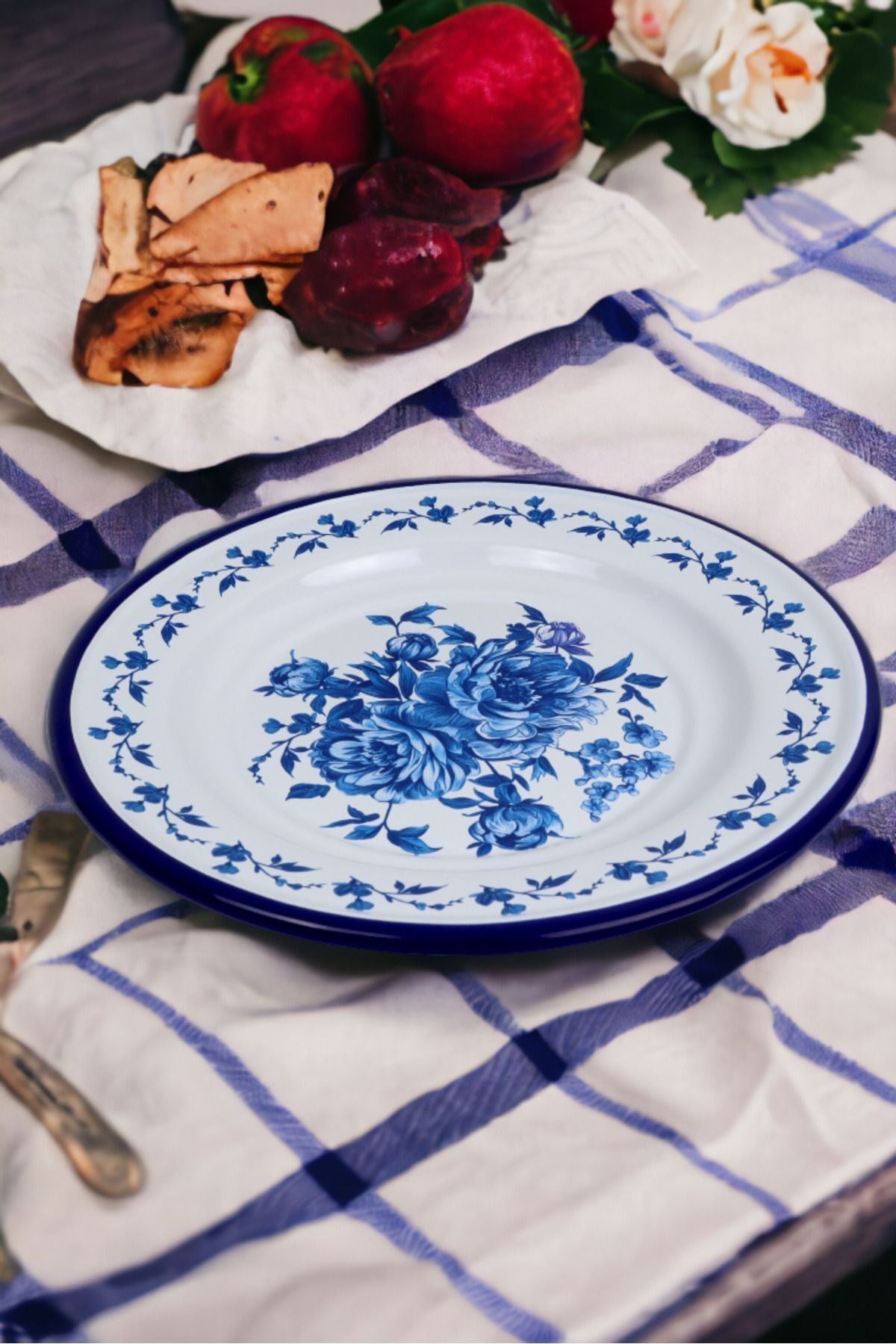 30 No Emaye Yemek Tabağı Tabak Servis Yemek Kamp Piknik