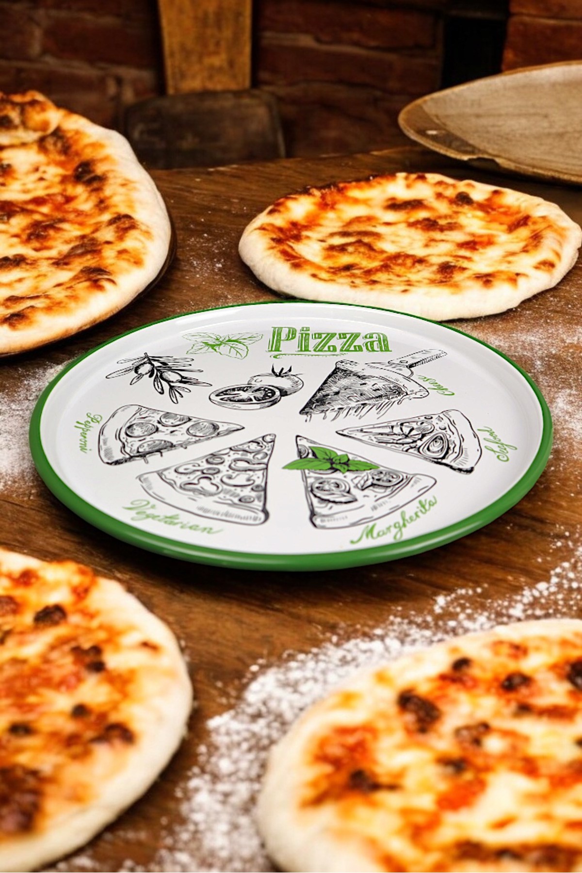 30 No Pizza Tabağı Tepsisi Supla Pasta Tabağı Servis Tabağı Fırın Tepsisi 30 Cm
