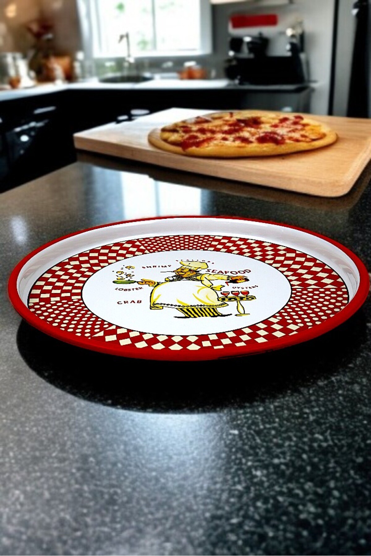 30 No Pizza Tabağı Tepsisi Supla Pasta Tabağı Servis Tabağı Fırın Tepsisi 30 Cm