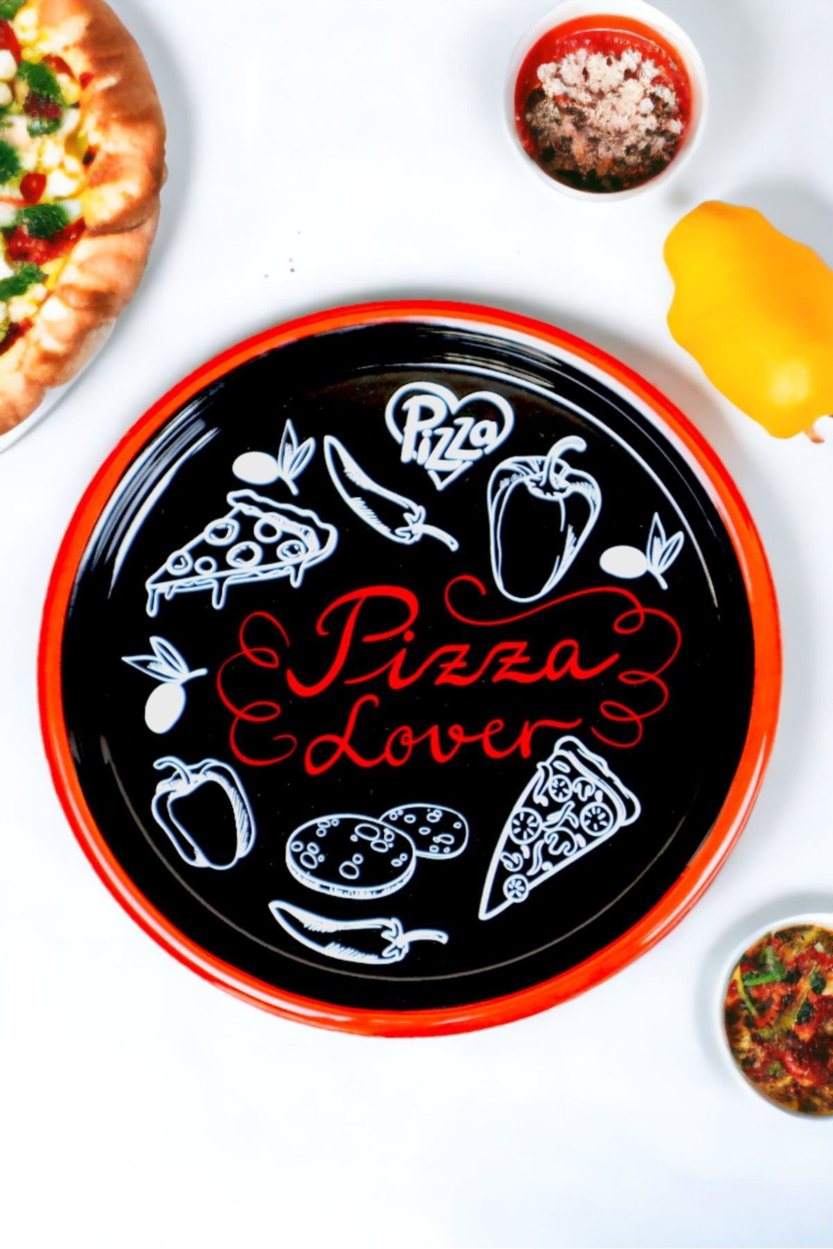 30 No Pizza Tabağı Tepsisi Supla Pasta Tabağı Servis Tabağı Fırın Tepsisi 30 Cm