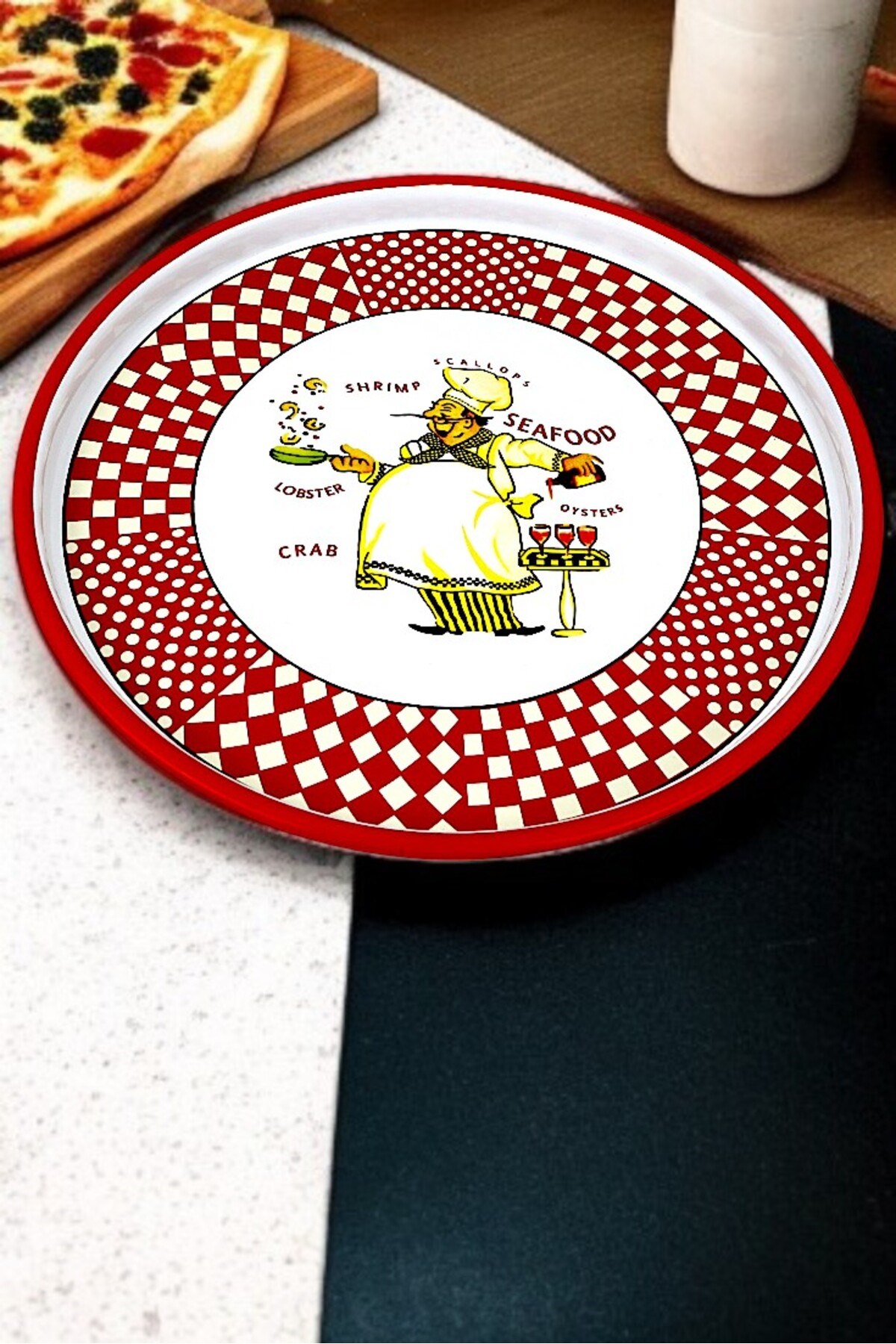 30 No Pizza Tabağı Tepsisi Supla Pasta Tabağı Servis Tabağı Fırın Tepsisi 30 Cm