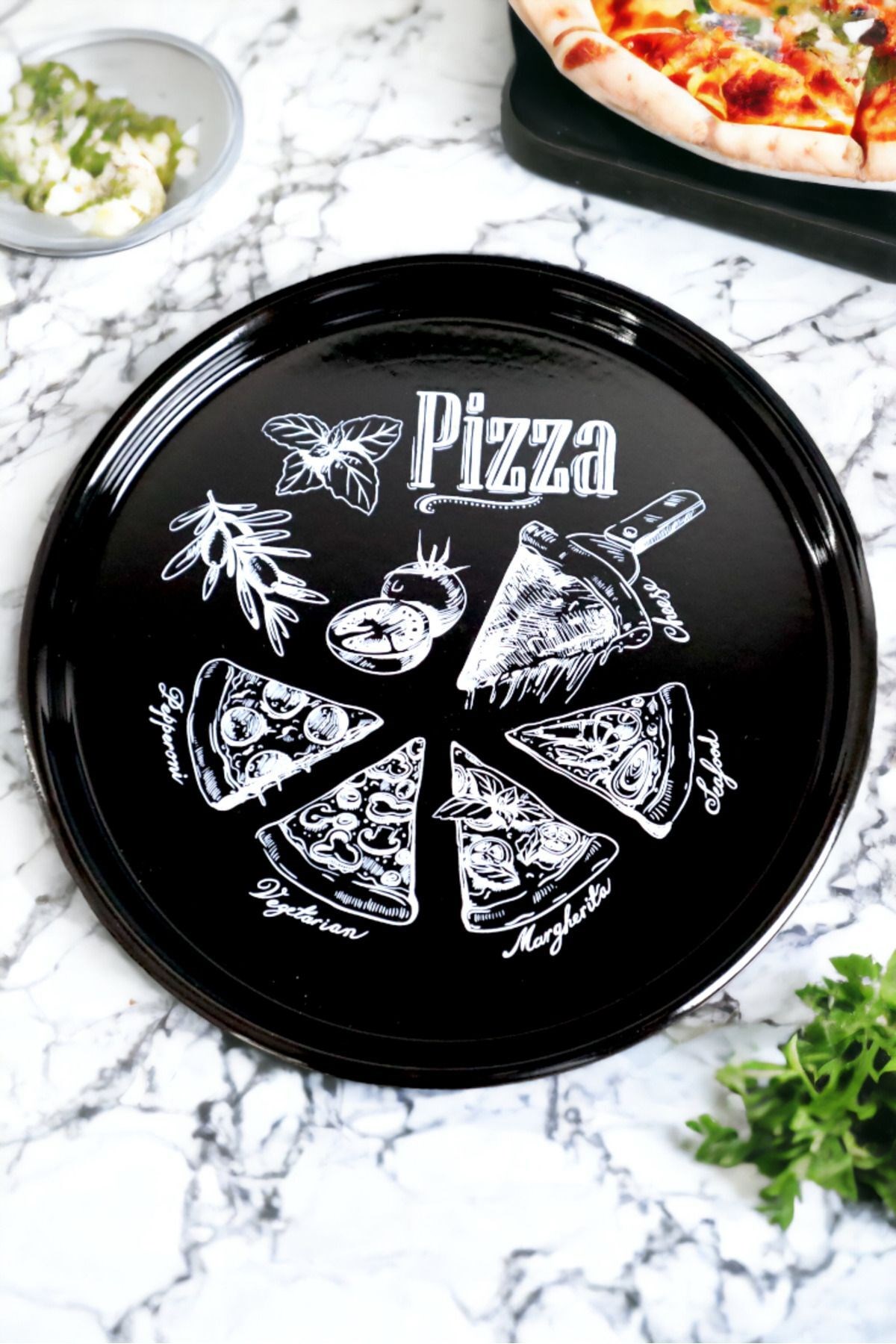30 No Pizza Tabağı Tepsisi Supla Pasta Tabağı Servis Tabağı Fırın Tepsis 30cmi