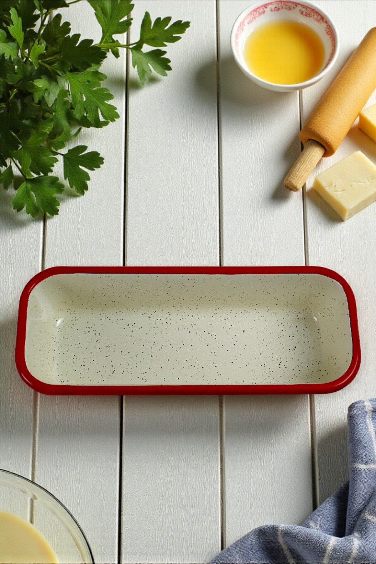 30/13 Emaye Baton Kek Ekmek Kalıbı 1,7Lt Fırın, Pişirme, Pasta, Çeyiz,