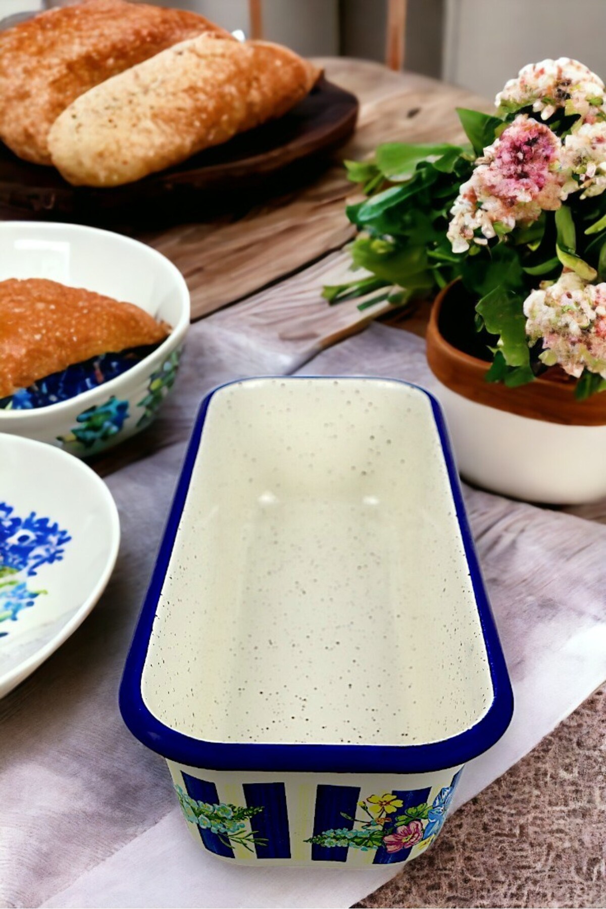 30/13 Emaye Baton Kek Ekmek Kalıbı 1,7Lt Fırın, Pişirme, Pasta, Çeyiz,