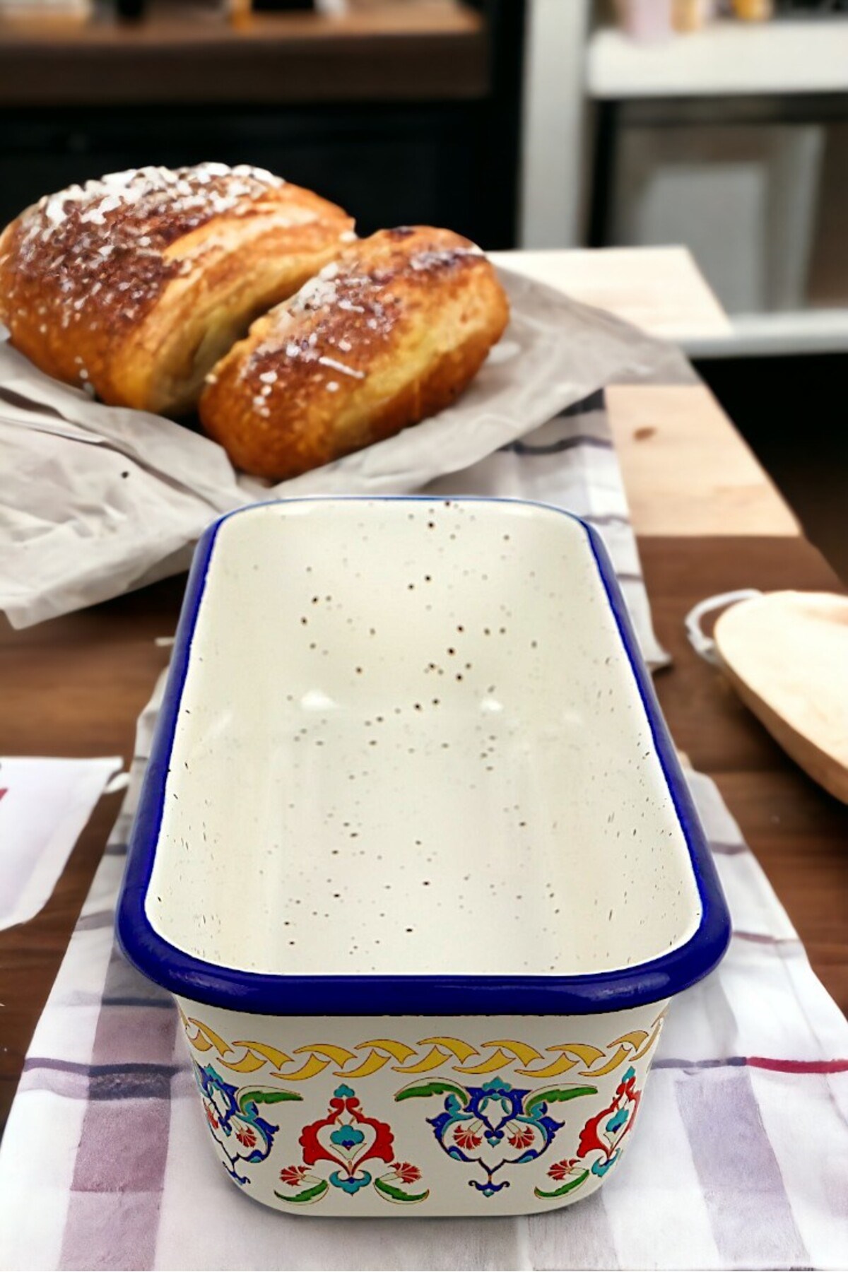 30/13 Emaye Baton Kek Ekmek Kalıbı 1,7Lt Fırın, Pişirme, Pasta, Çeyiz,