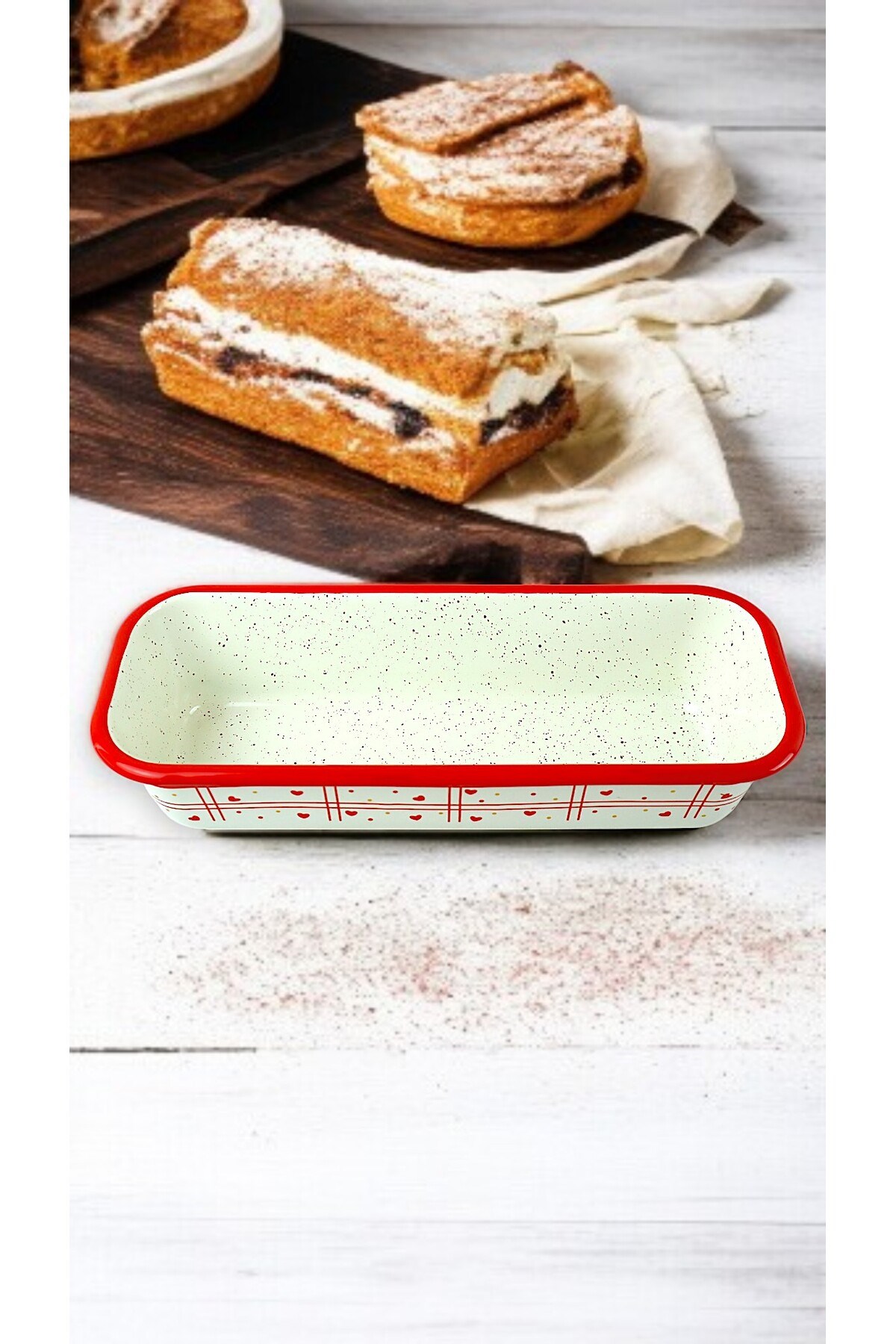 30/13 Emaye Baton Kek Ekmek Kalıbı 1,7Lt Fırın, Pişirme, Pasta, Çeyiz,