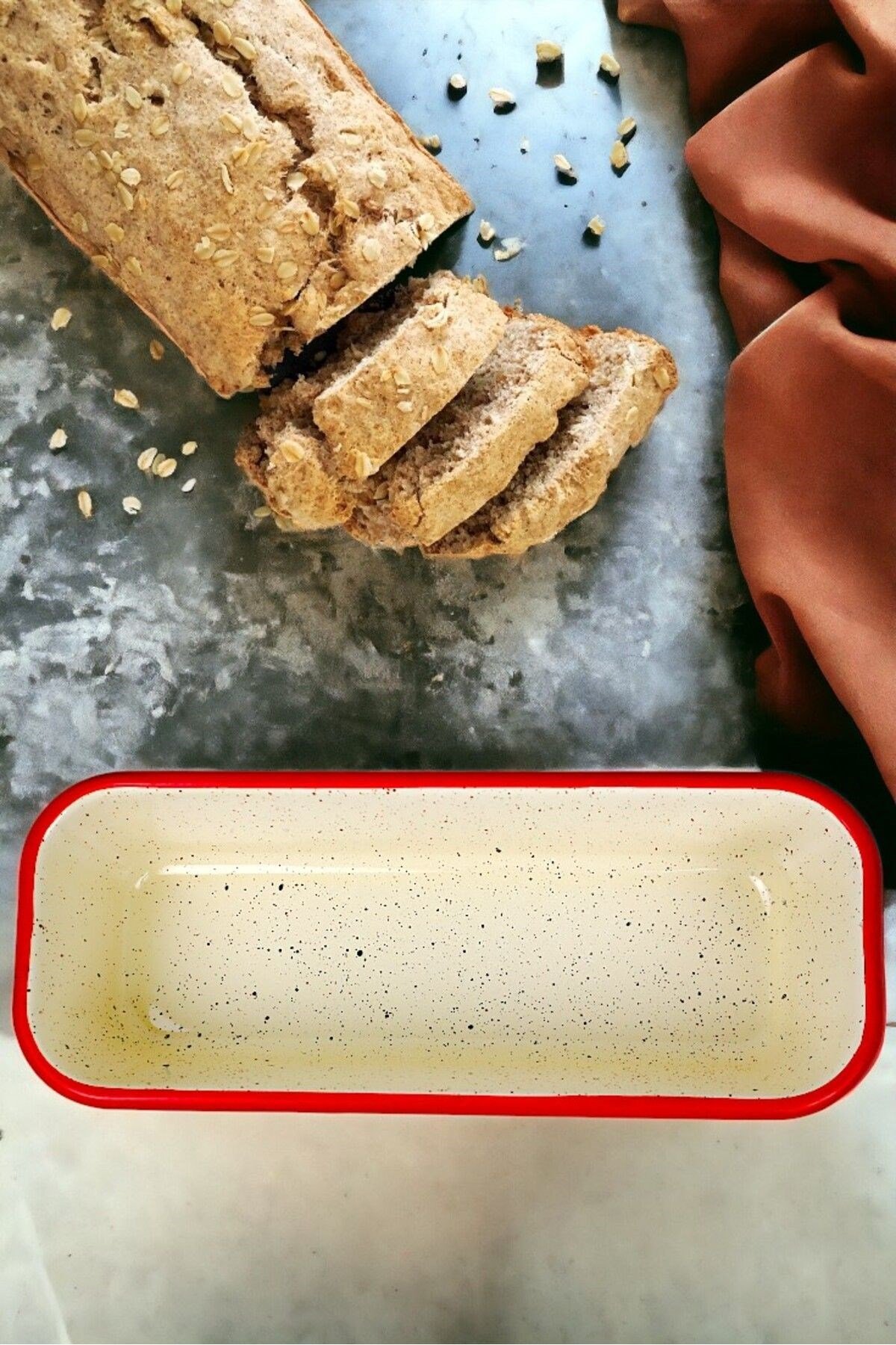 30/13 Emaye Baton Kek Ekmek Kalıbı 1,7Lt Fırın, Pişirme, Pasta, Çeyiz,