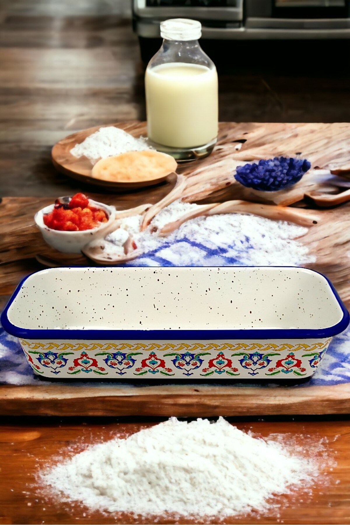 30/13 Emaye Baton Kek Ekmek Kalıbı 1,7Lt Fırın, Pişirme, Pasta, Çeyiz,