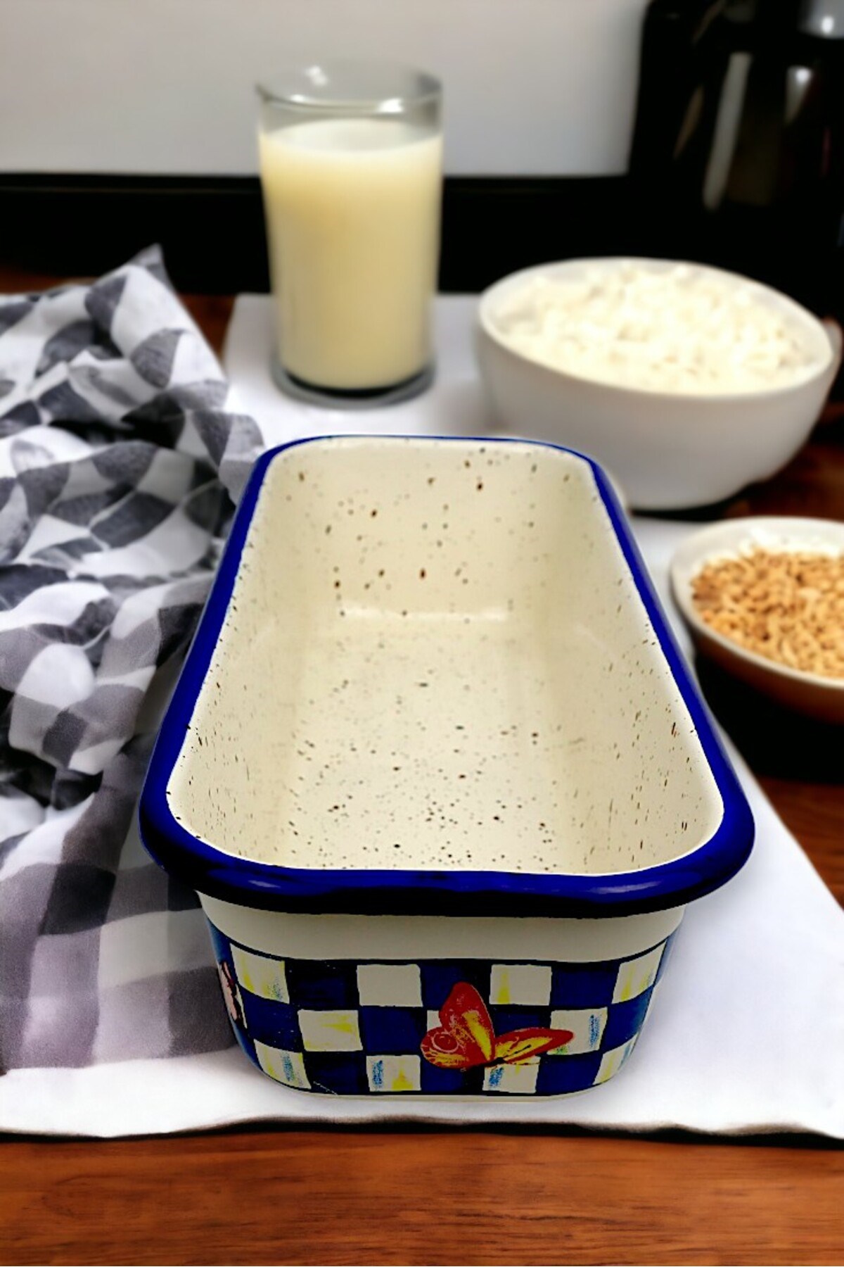 30/13 Emaye Baton Kek Ekmek Kalıbı 1,7Lt Fırın, Pişirme, Pasta, Çeyiz,
