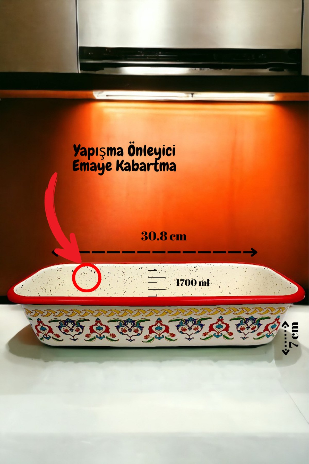 30/13 Emaye Baton Kek Ekmek Kalıbı 1,7Lt Fırın, Pişirme, Pasta, Çeyiz,