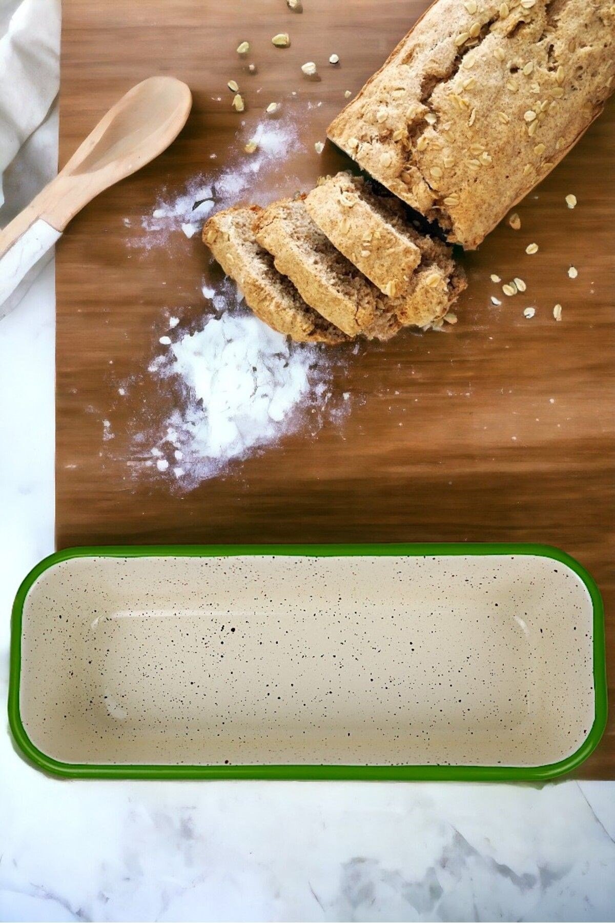 30/13 Emaye Baton Kek Ekmek Kalıbı 1,7Lt Fırın, Pişirme, Pasta, Çeyiz,