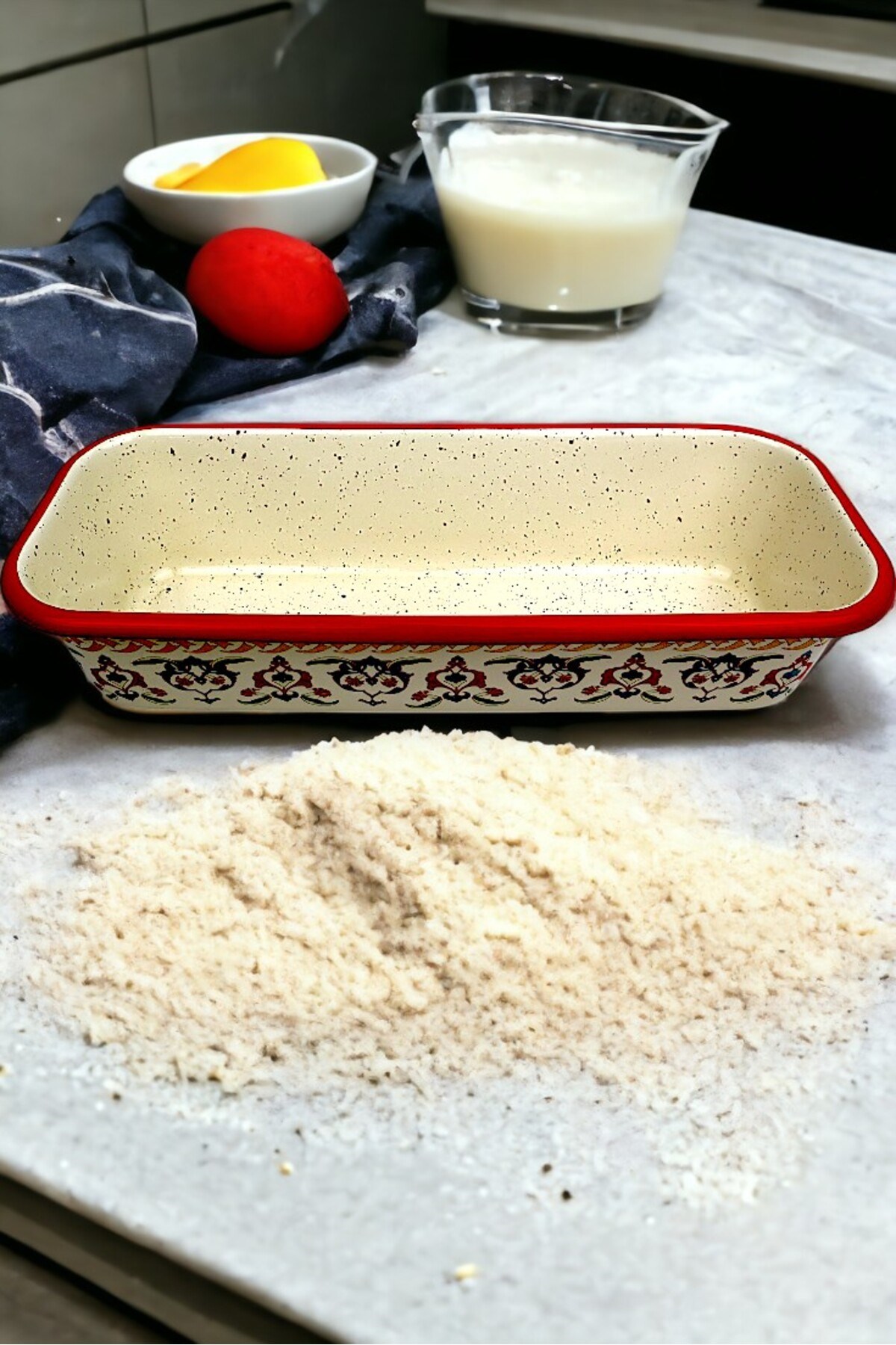 30/13 Emaye Baton Kek Ekmek Kalıbı 1,7Lt Fırın, Pişirme, Pasta, Çeyiz,