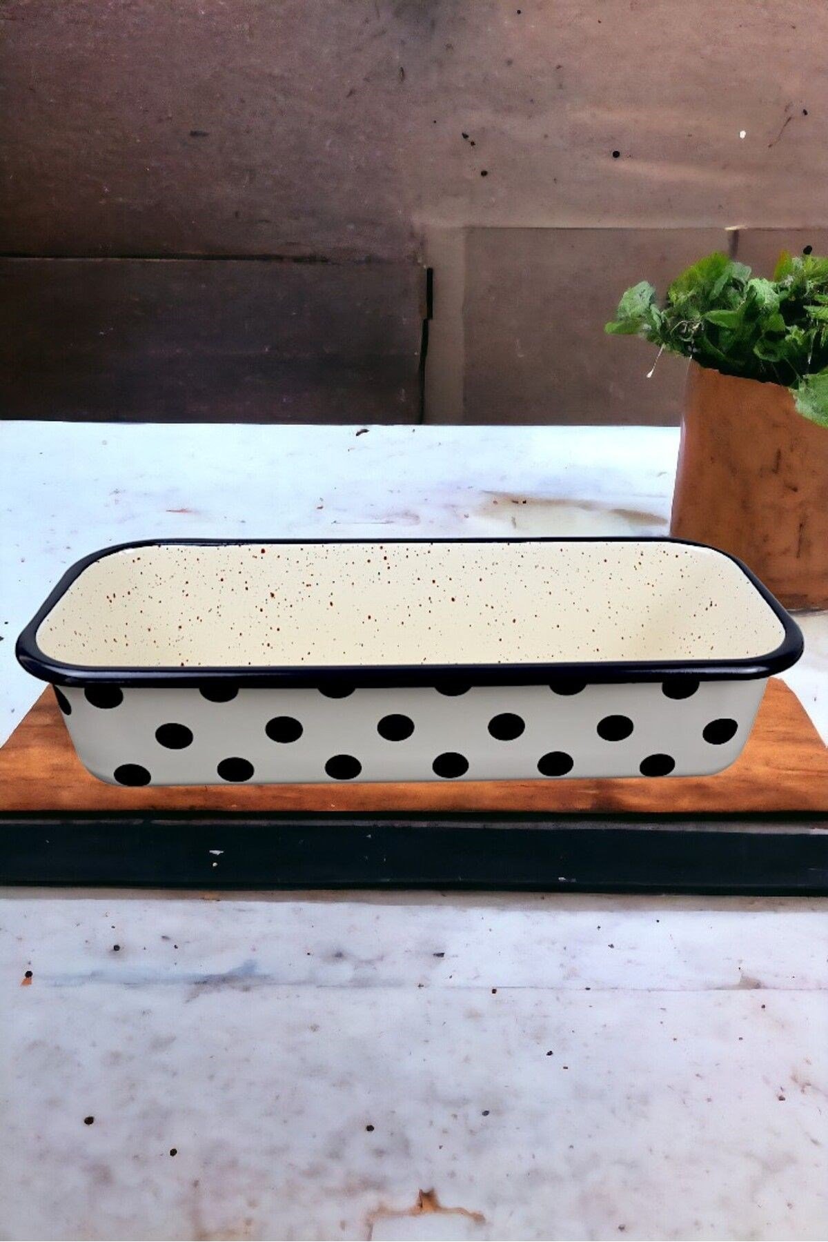 30/13 Emaye Baton Kek Ekmek Kalıbı 1,7Lt Fırın, Pişirme, Pasta, Çeyiz,