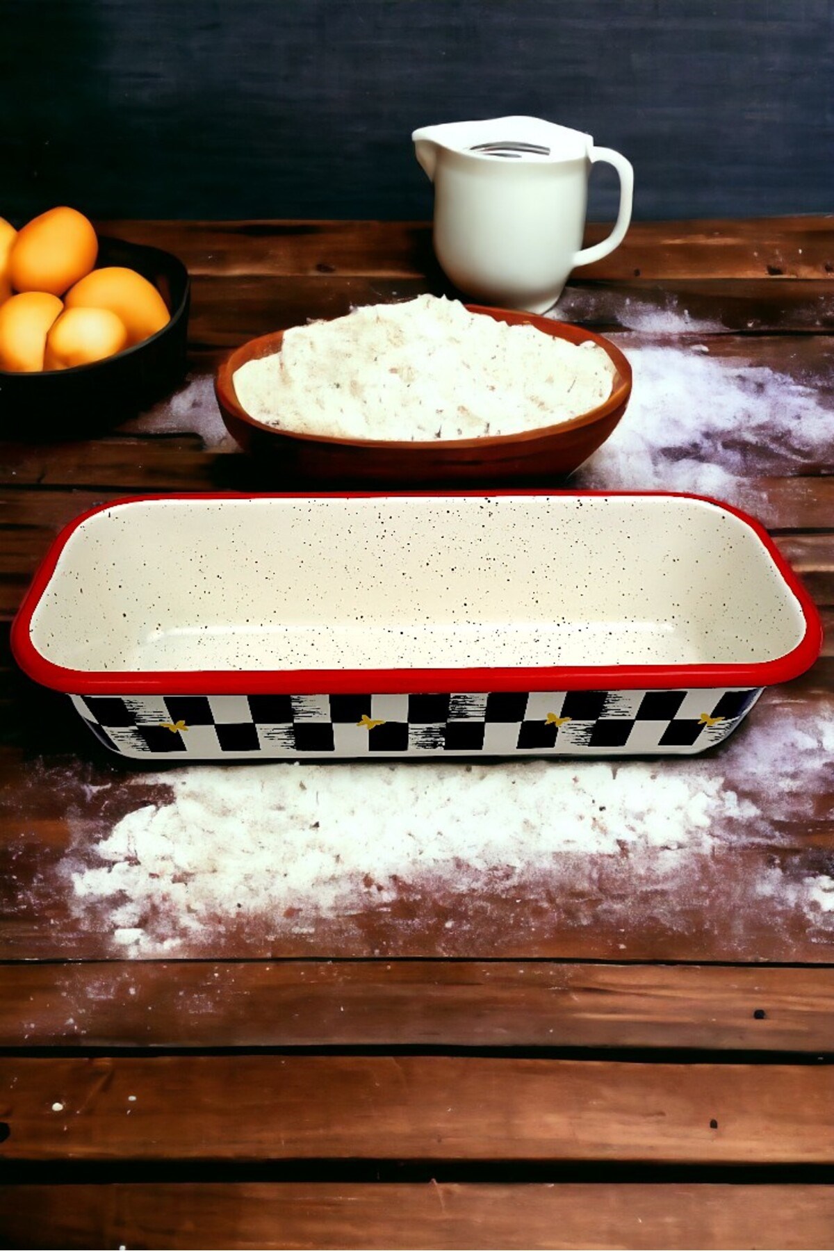 30/13 Emaye Baton Kek Ekmek Kalıbı 1,7Lt Fırın, Pişirme, Pasta, Çeyiz,