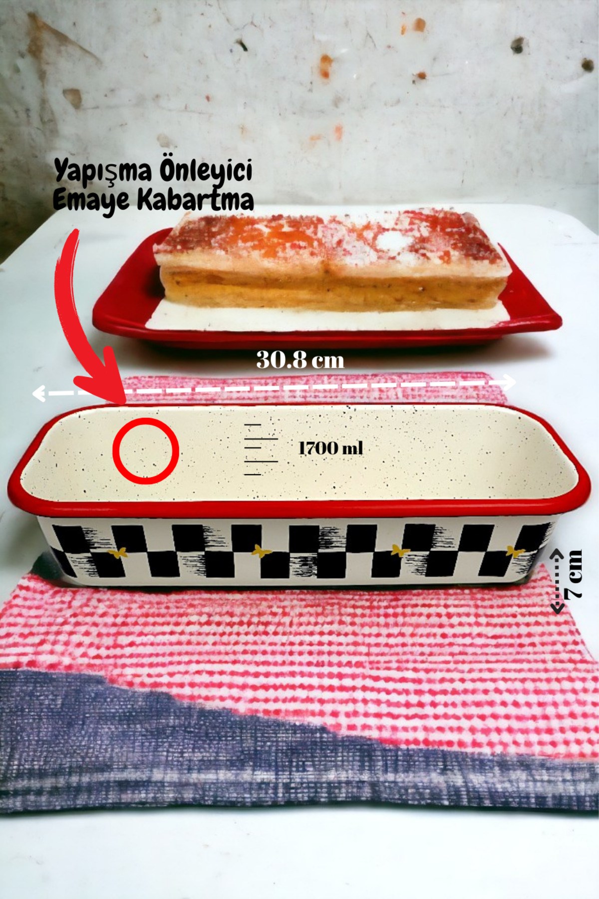 30/13 Emaye Baton Kek Ekmek Kalıbı 1,7Lt Fırın, Pişirme, Pasta, Çeyiz,