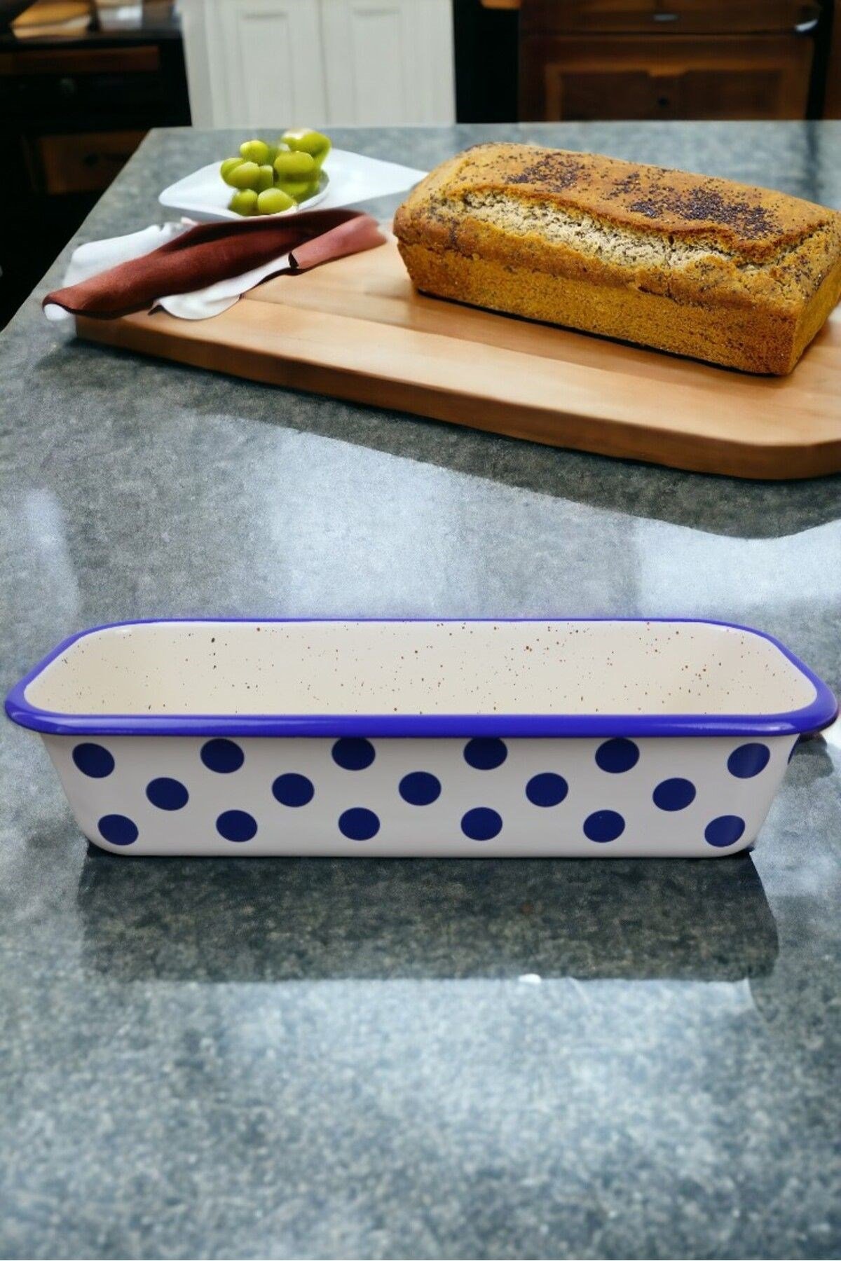 30/13 Emaye Baton Kek Ekmek Kalıbı 1,7Lt Fırın, Pişirme, Pasta, Çeyiz,