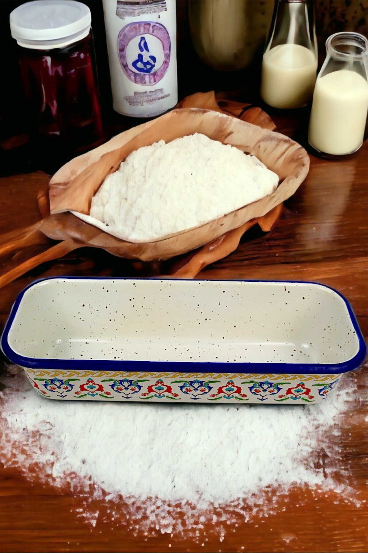 30/13 Emaye Baton Kek Ekmek Kalıbı 1,7Lt Fırın, Pişirme, Pasta, Çeyiz,