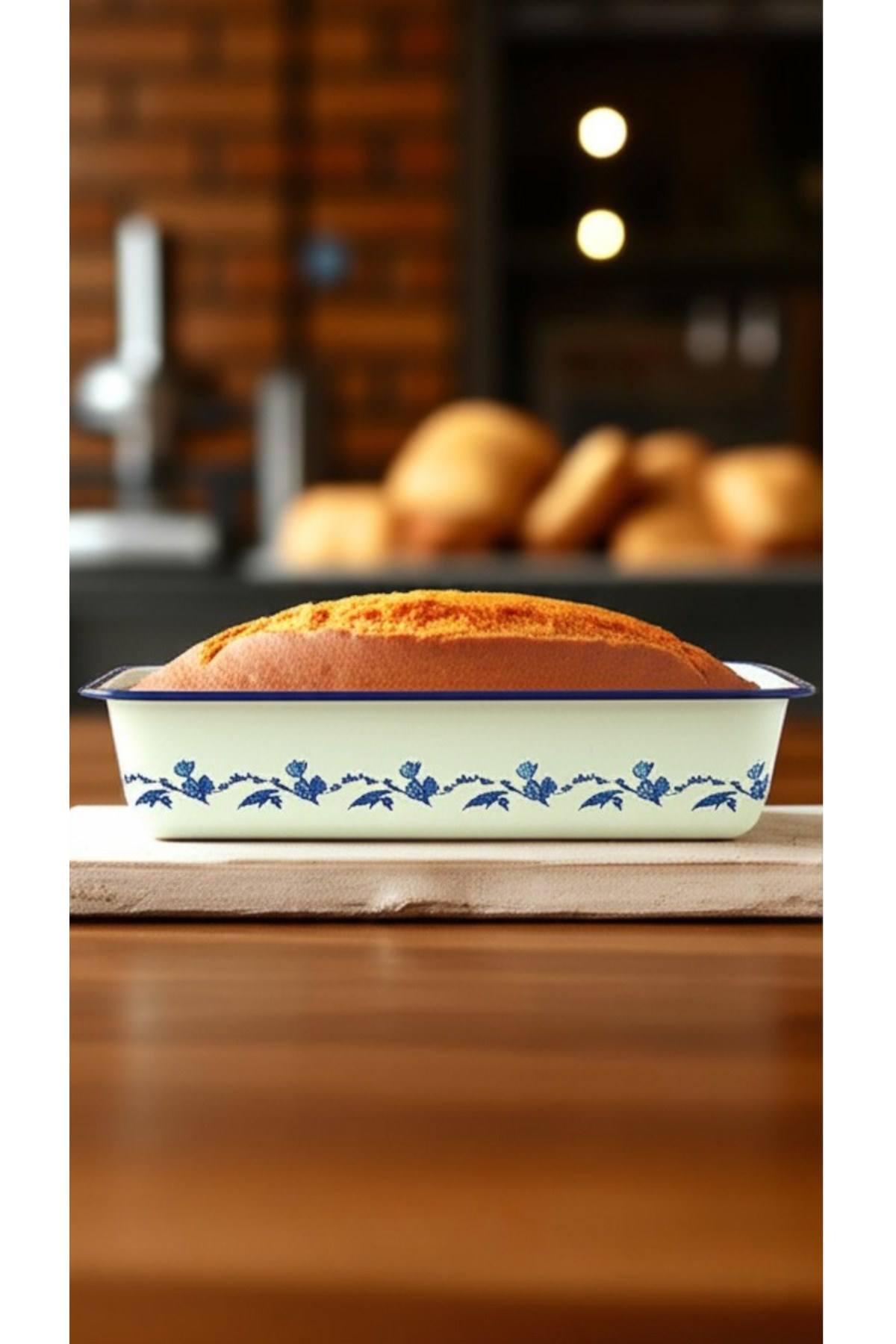 30/13 Emaye Baton Kek Ekmek Kalıbı 1,7Lt Fırın, Pişirme, Pasta, Çeyiz,