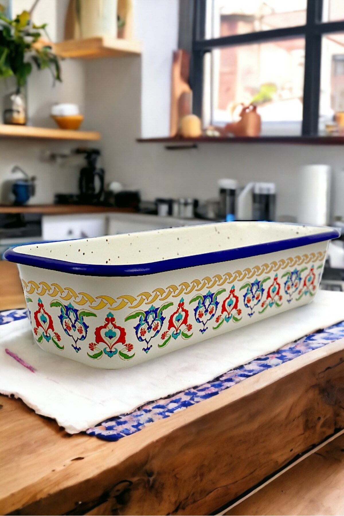 30/13 Emaye Baton Kek Ekmek Kalıbı 1,7Lt Fırın, Pişirme, Pasta, Çeyiz,