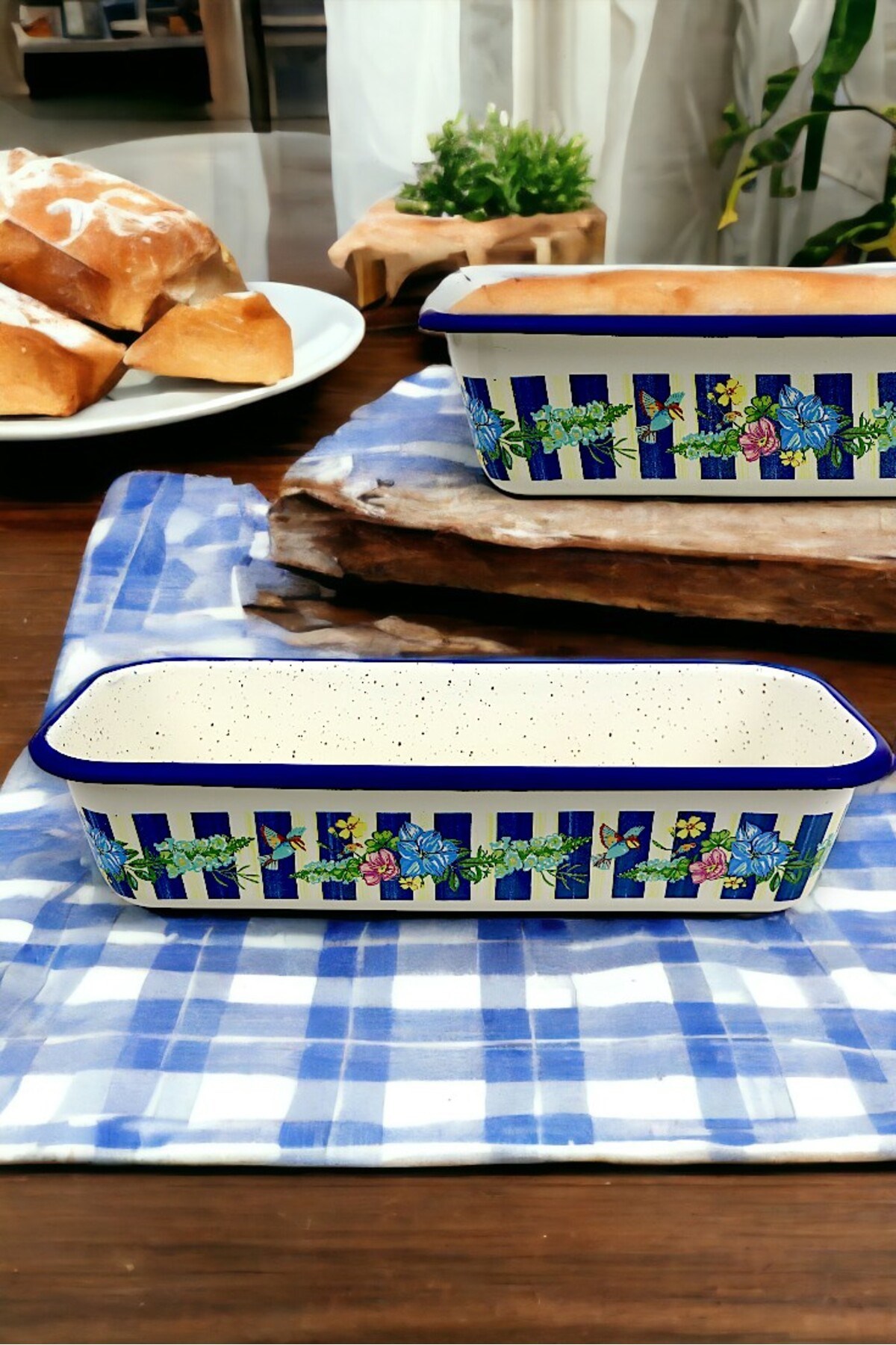 30/13 Emaye Baton Kek Ekmek Kalıbı 1,7Lt Fırın, Pişirme, Pasta, Çeyiz,