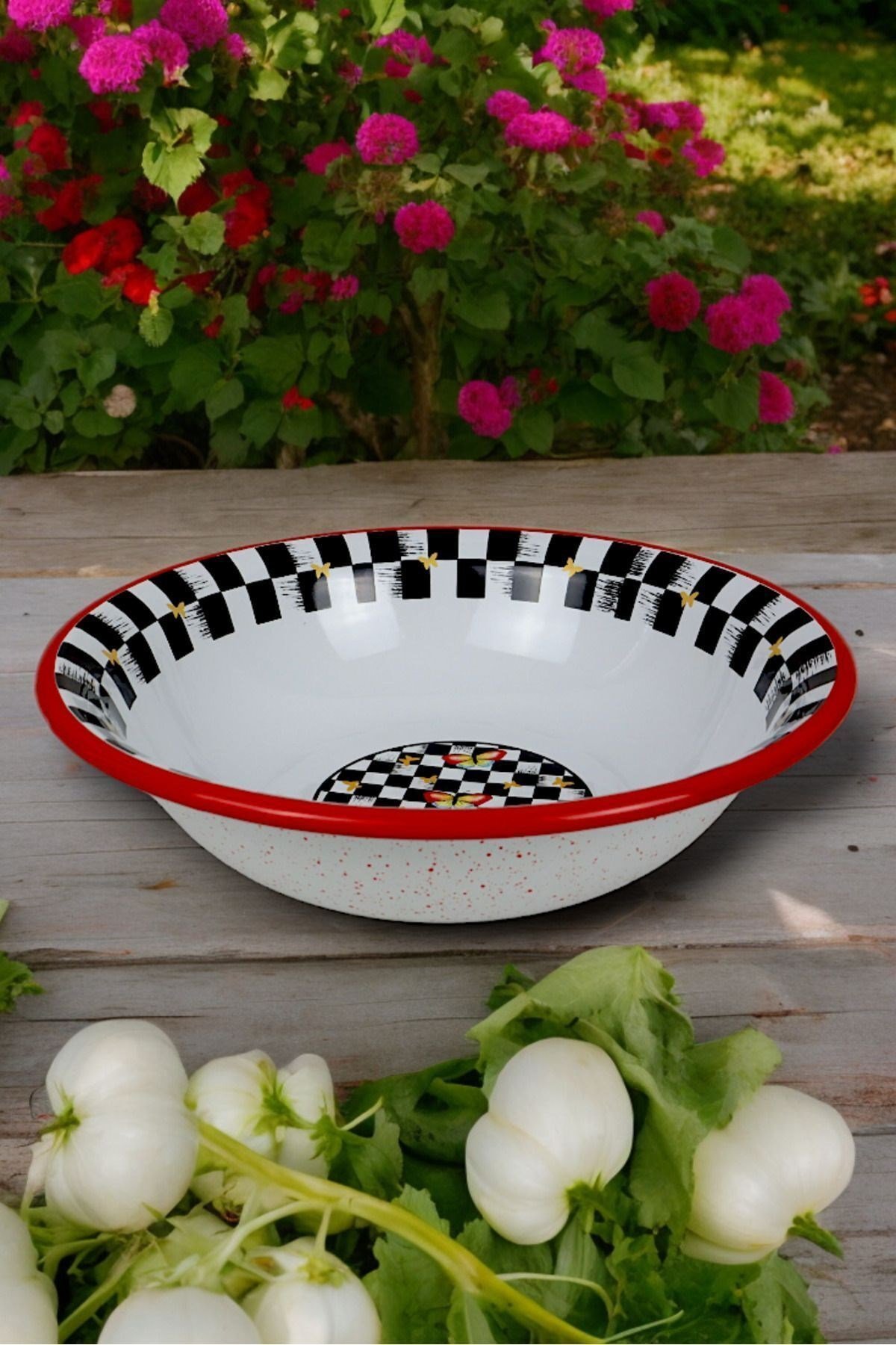 32 Cm 3.5 Litre Emaye Leğen Çırpma Ve Karıştırma Kabı. Hamur Leğeni. Meyvelik. Çeyiz. Büyük Kase
