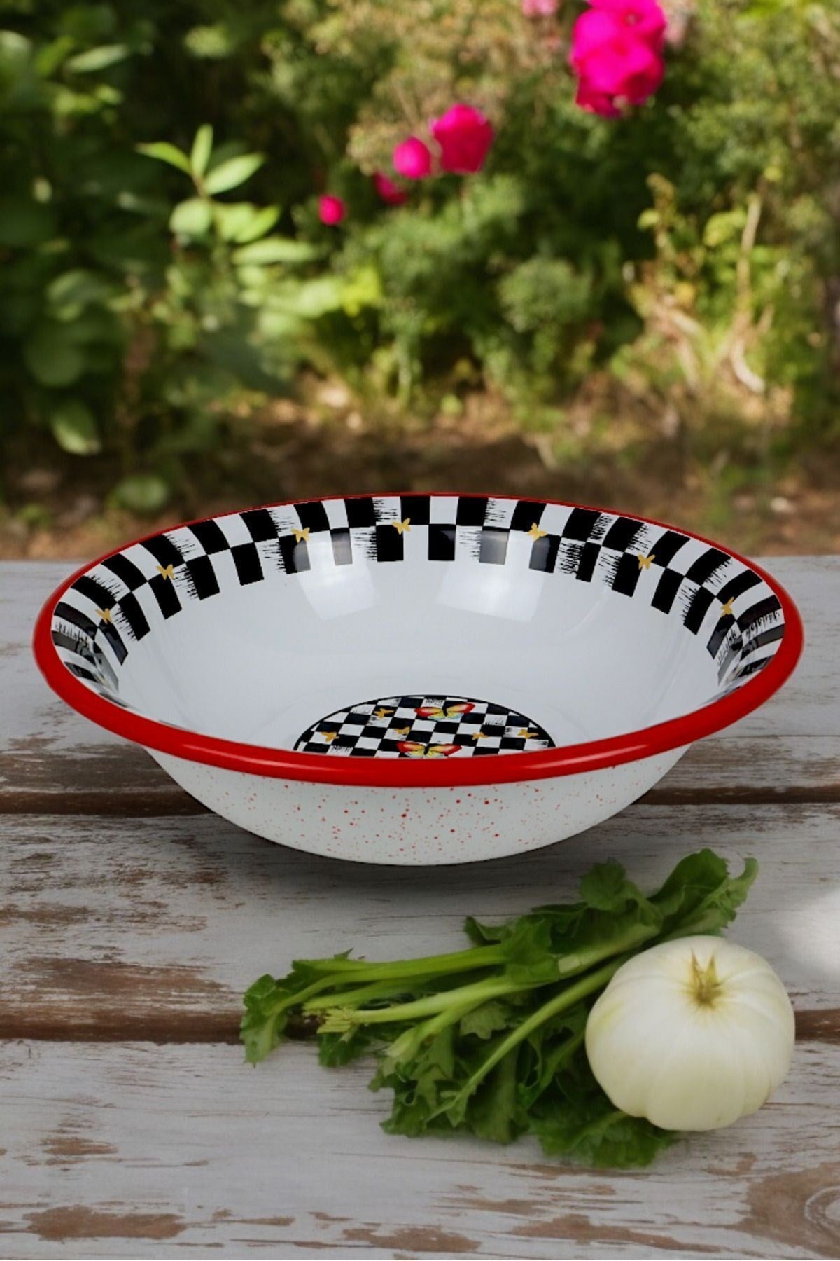 32 Cm 3.5 Litre Emaye Leğen Çırpma Ve Karıştırma Kabı. Hamur Leğeni. Meyvelik. Çeyiz. Büyük Kase