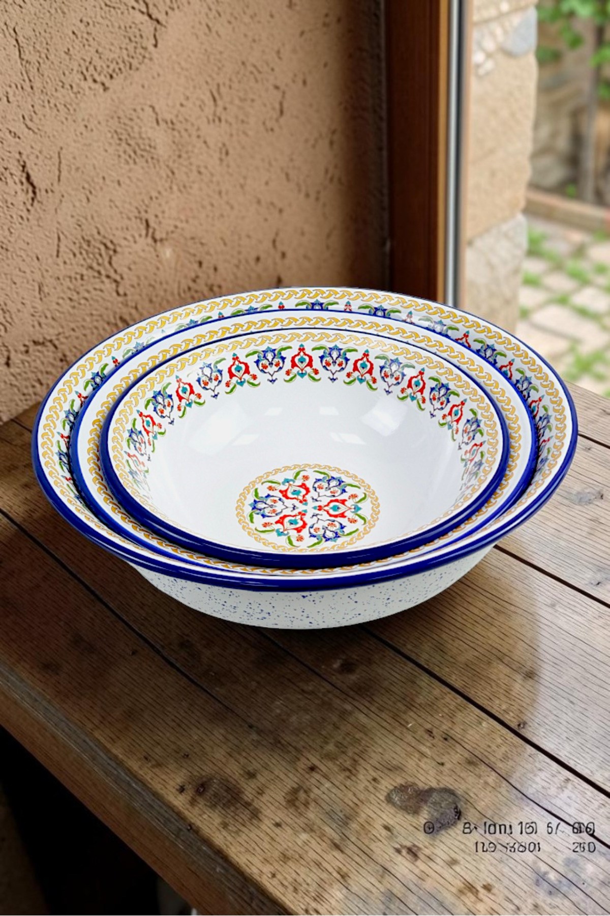 32 Cm-36 Cm-40 Cm 3 Lü Emaye Leğen Çırpma Ve Karıştırma Kabı, Hamur Leğeni,Meyvelik, Çeyiz, Hediye,