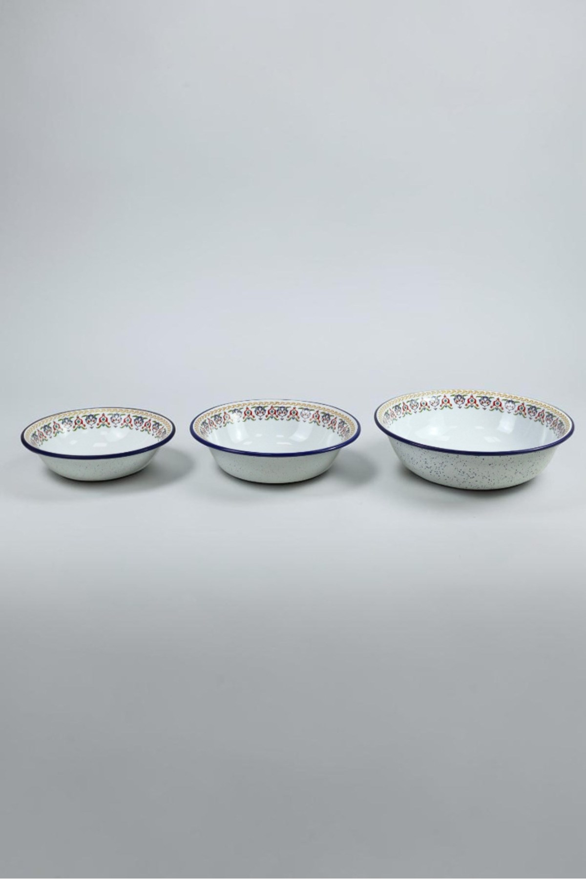 32 Cm-36 Cm-40 Cm 3 Lü Emaye Leğen Çırpma Ve Karıştırma Kabı, Hamur Leğeni,Meyvelik, Çeyiz, Hediye,
