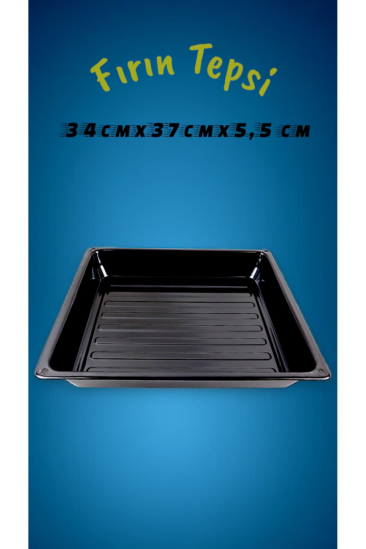 33.5x37x5,5 No Emaye Fırın Tepsi Dikdörtgen Tepsi 37 Cm