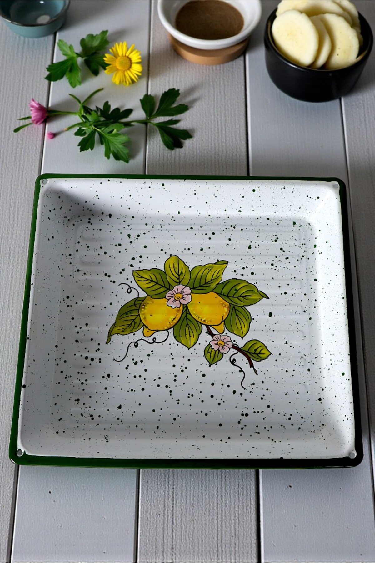 34x37 No Emaye Fırın Tepsi Dikdörtgen Tepsi 37 Cm