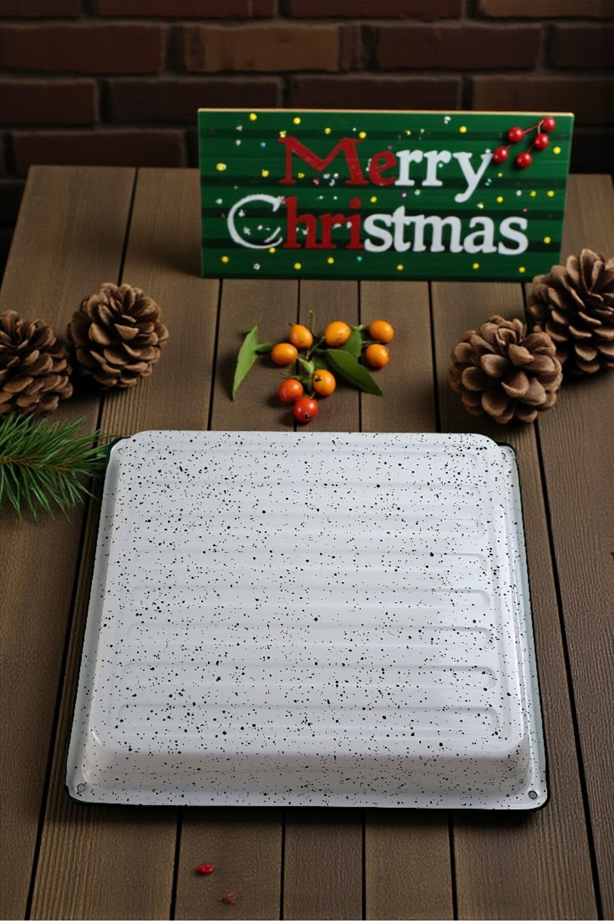 34x37 No Emaye Fırın Tepsi Dikdörtgen Tepsi 37 Cm