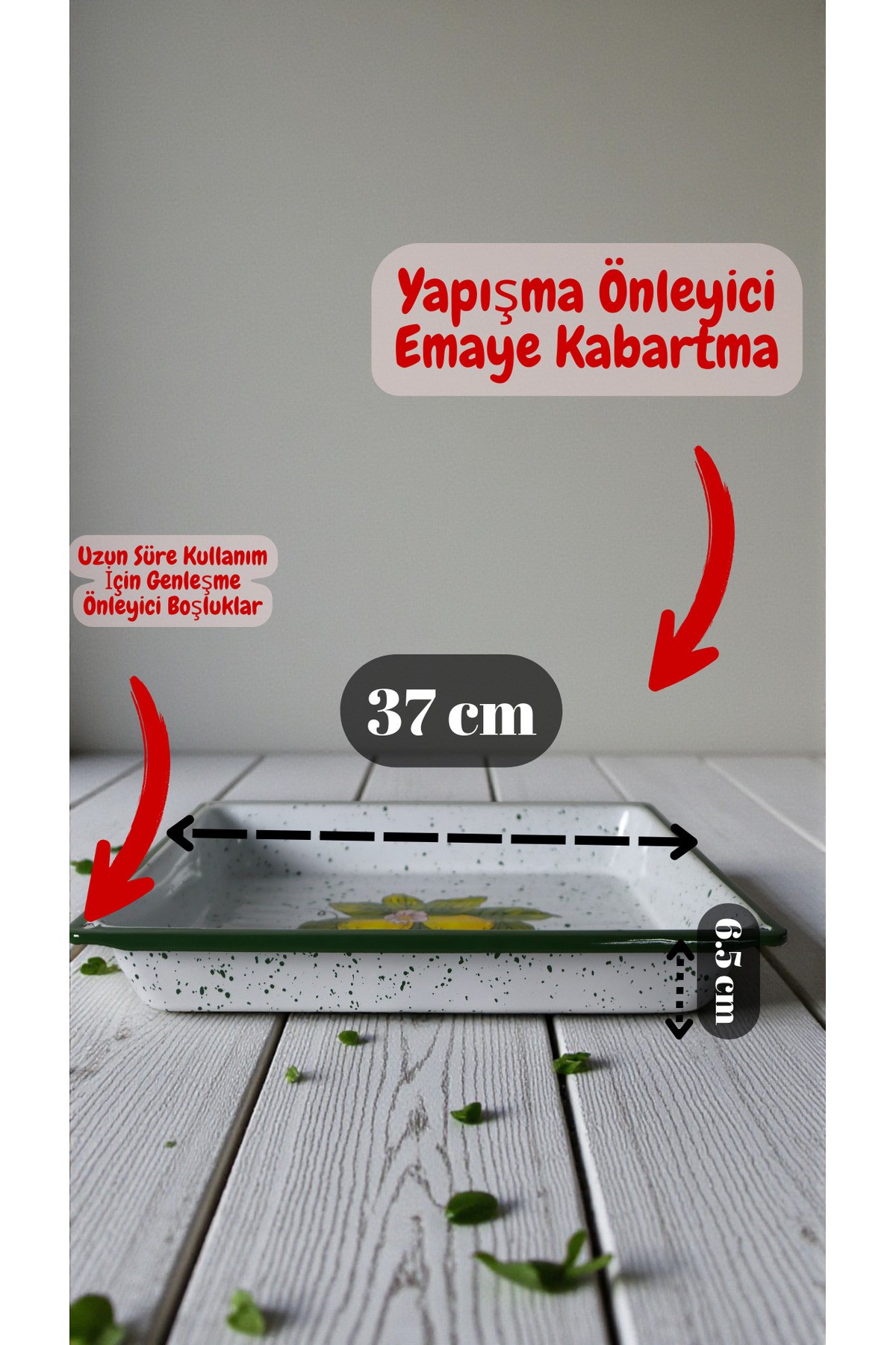 34x37 No Emaye Fırın Tepsi Dikdörtgen Tepsi 37 Cm