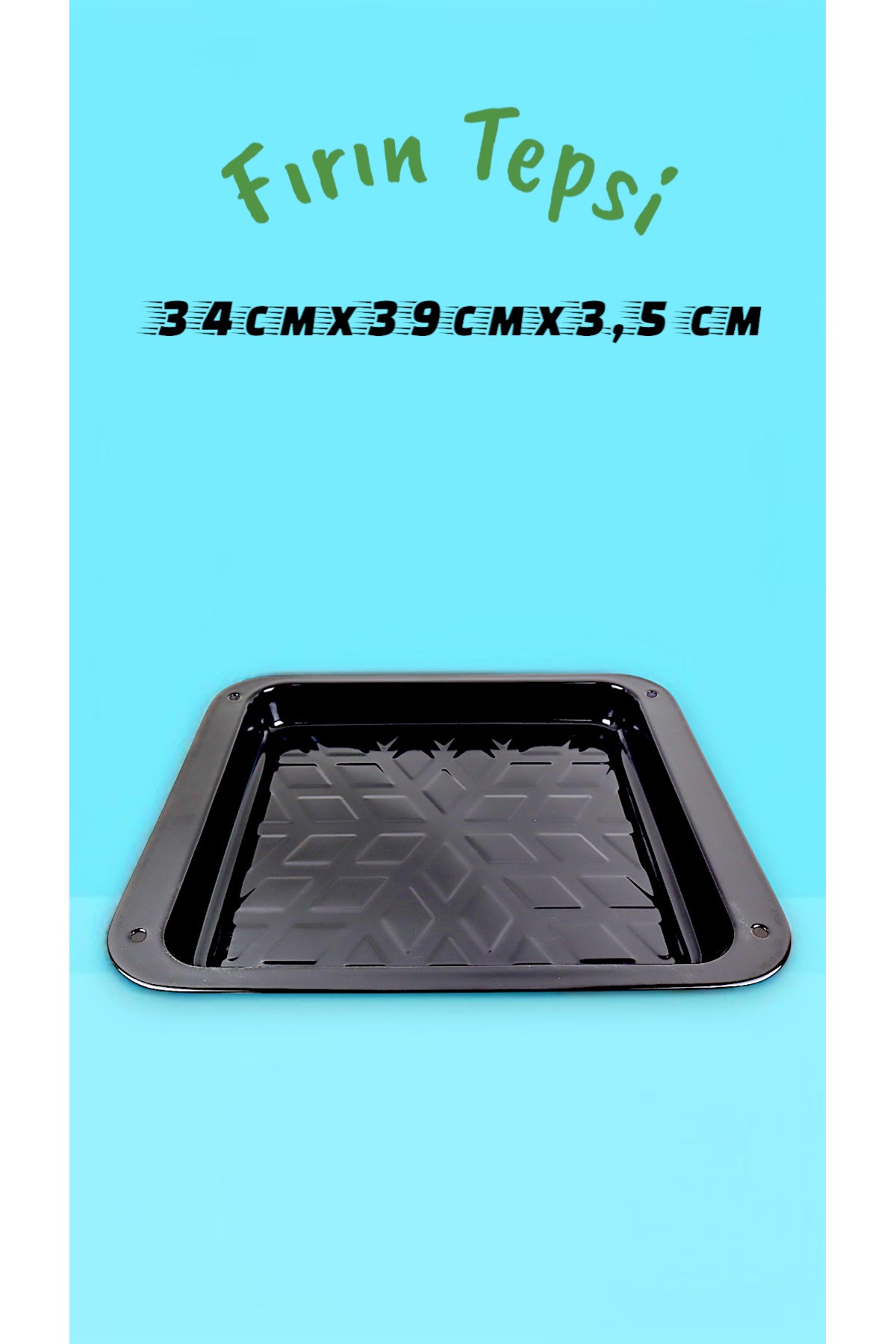 34x39x3.5 No Emaye Fırın Tepsi Dikdörtgen Tepsi 39 Cm