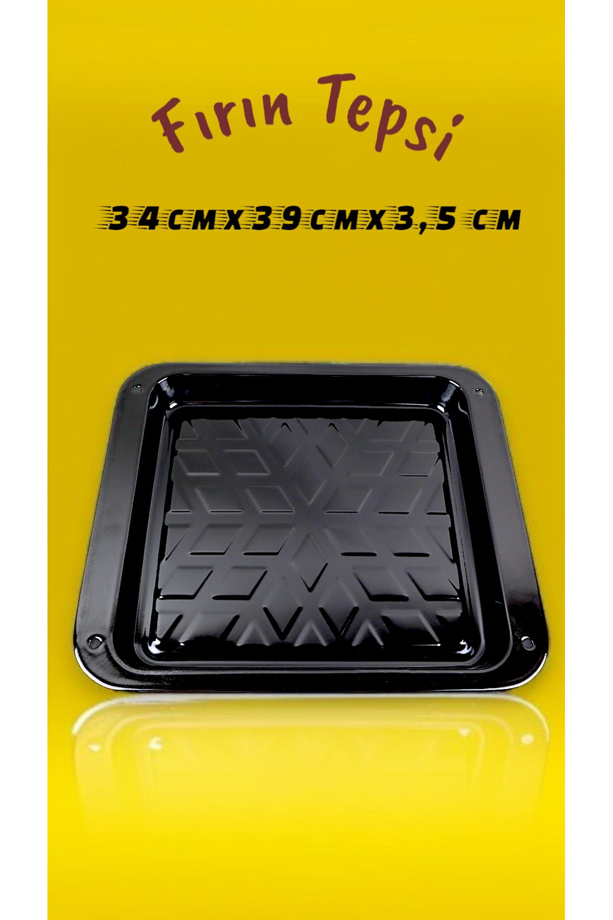 34x39x3.5 No Emaye Fırın Tepsi Dikdörtgen Tepsi 39 Cm