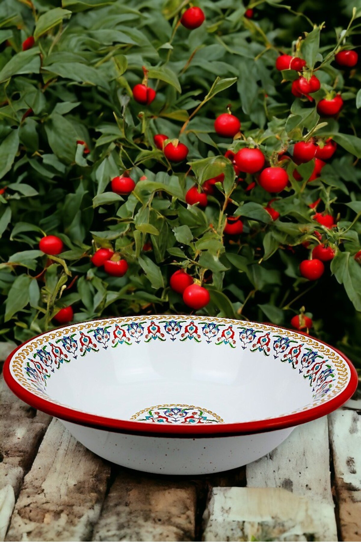 36 Cm 4,5 Litre Emaye Leğen Çırpma ve Karıştırma Kabı, Hamur Leğeni. Meyvelik. Çeyiz.  Büyük Kase