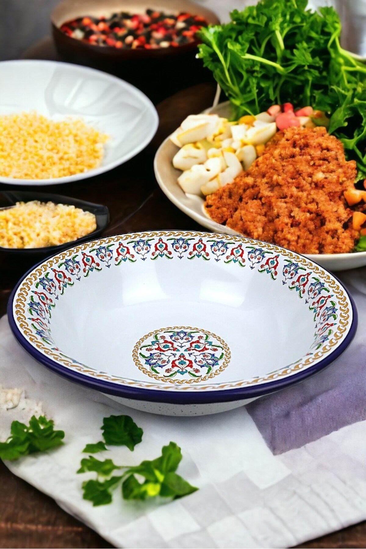 36 Cm 4,5 Litre Emaye Leğen Çırpma ve Karıştırma Kabı, Hamur Leğeni. Meyvelik. Çeyiz.  Büyük Kase