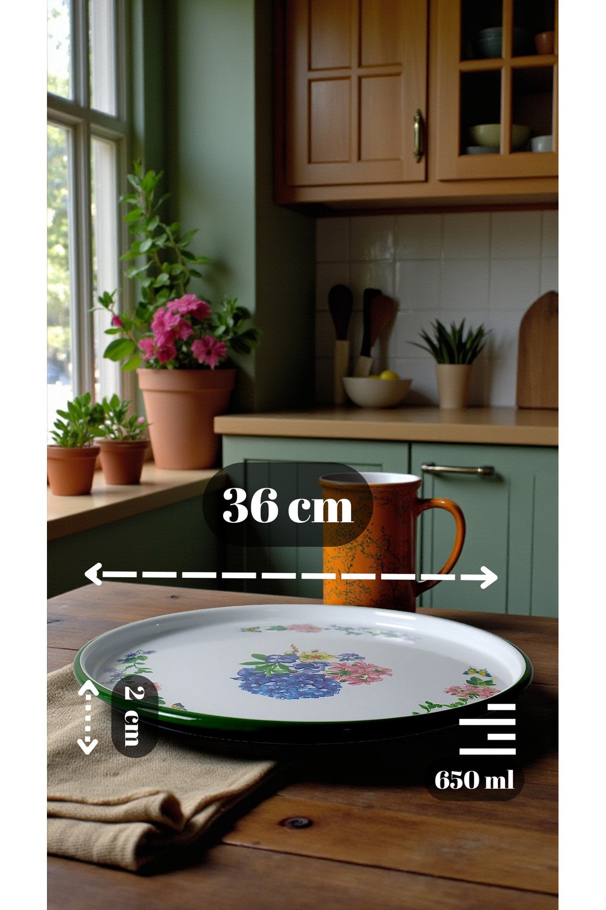 36 No Beyaz Sunum Servis Tabağı Tepsisi Supla Pasta Tabağı Servis Tabağı Çeyiz Hediye ~ 36cm
