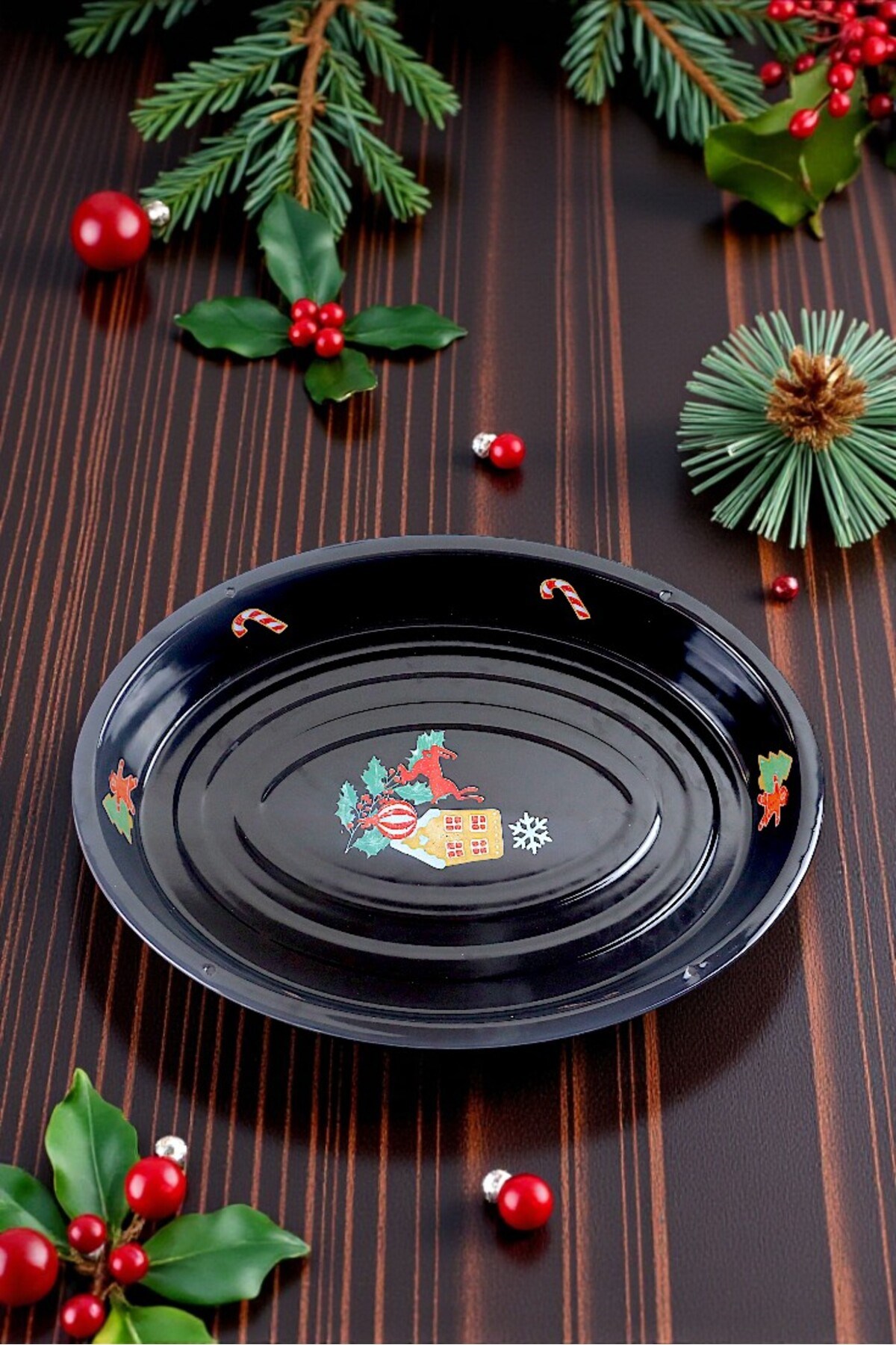 36 No Emaye Fırın Tepsi Oval Tepsi 36 Cm