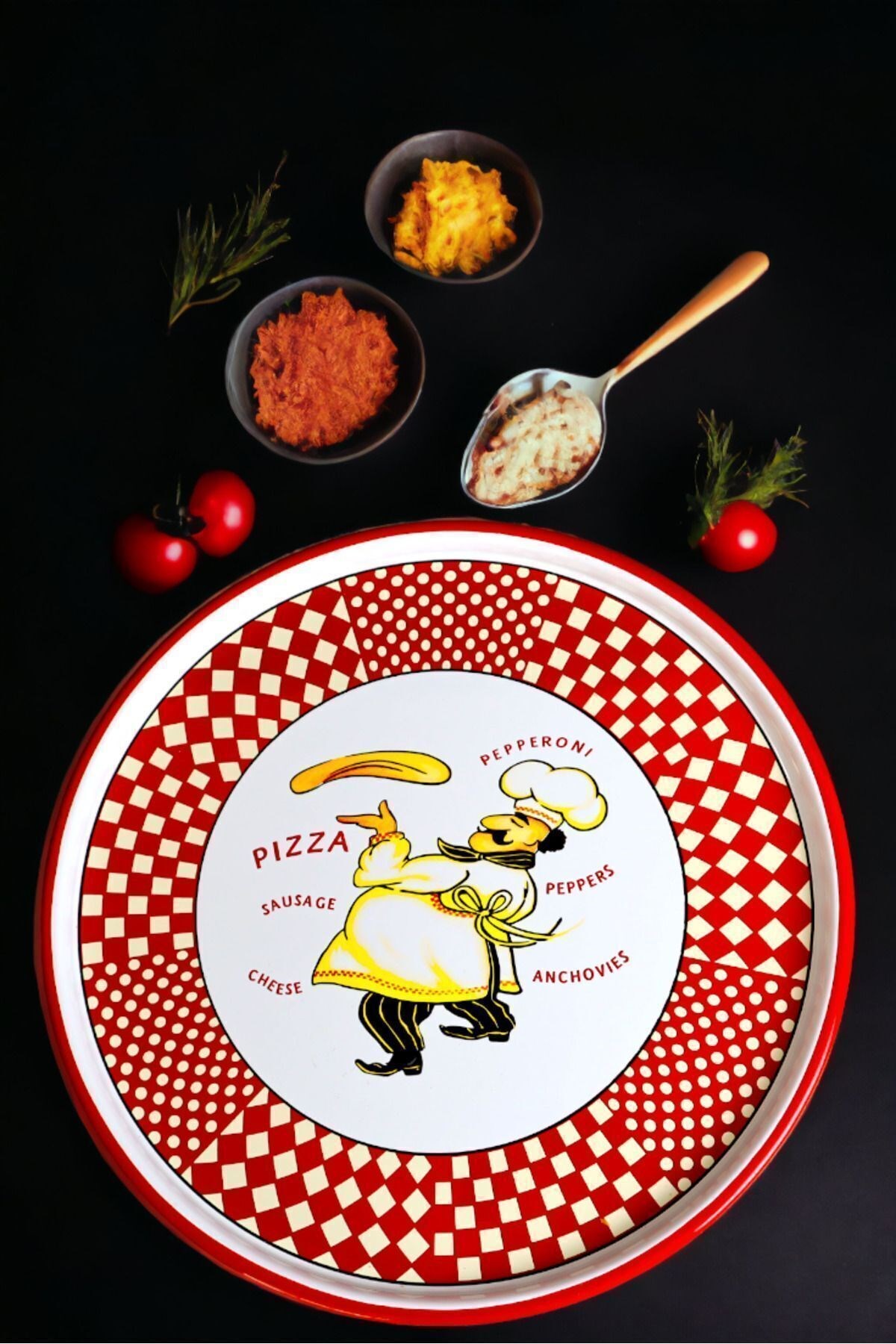 36 No Pizza Tabağı Tepsisi Supla Pasta Tabağı Servis Tabağı.fırın Tepsi 36cm