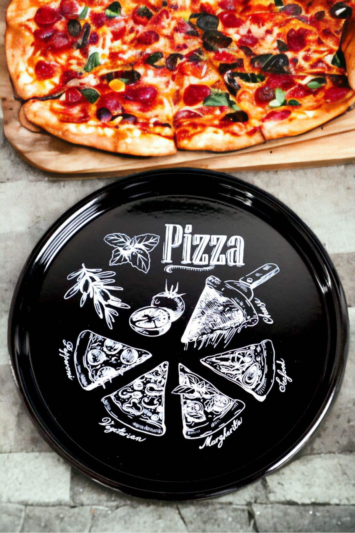 36 No Pizza Tabağı Tepsisi Supla Pasta Tabağı Servis Tabağı 36cm