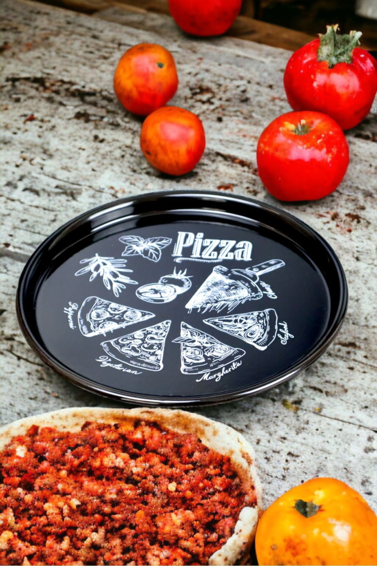 36 No Pizza Tabağı Tepsisi Supla Pasta Tabağı Servis Tabağı 36cm