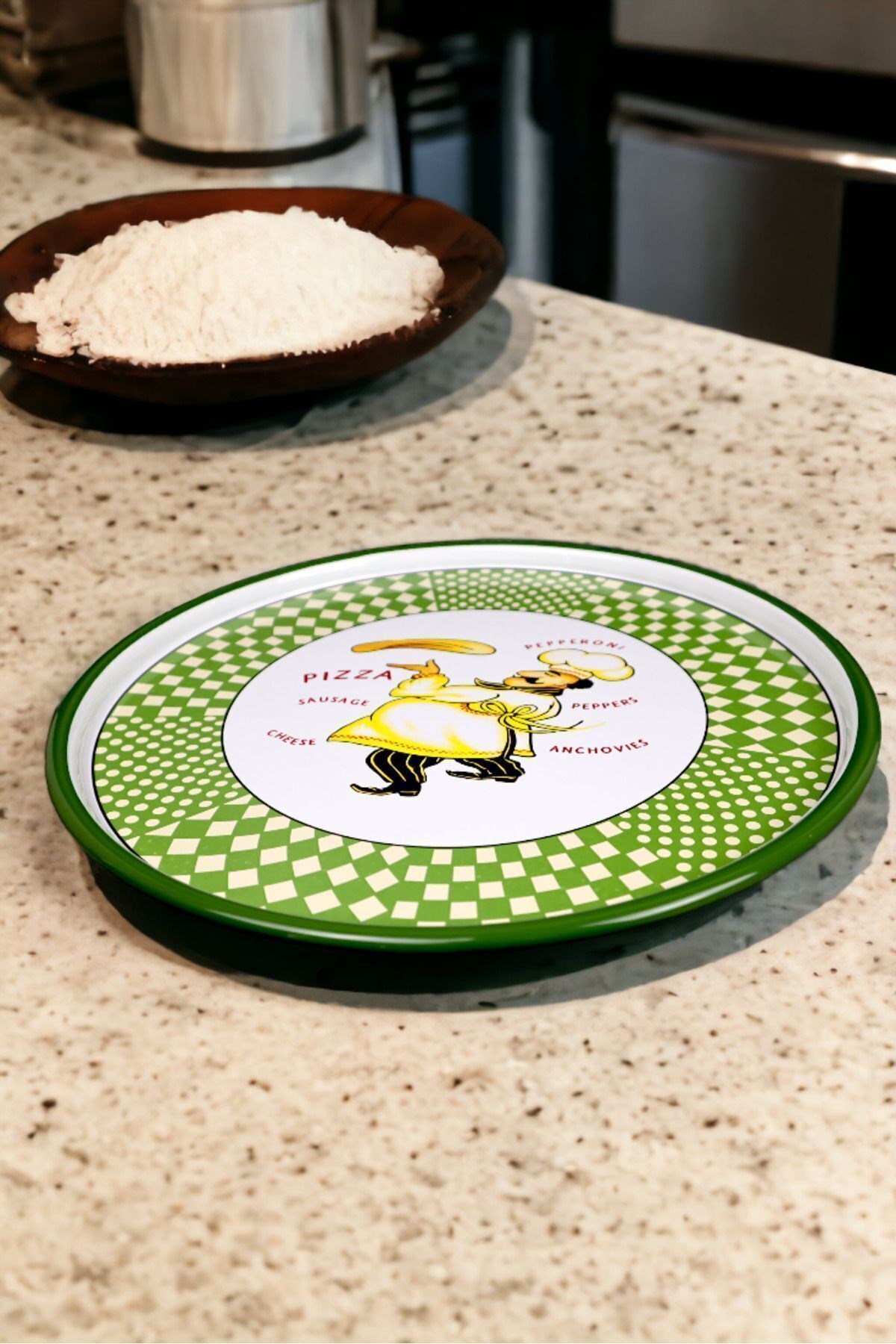 36 No Pizza Tabağı Tepsisi Supla Pasta Tabağı Servis Tabağı Fırın Tepsisi 36cm