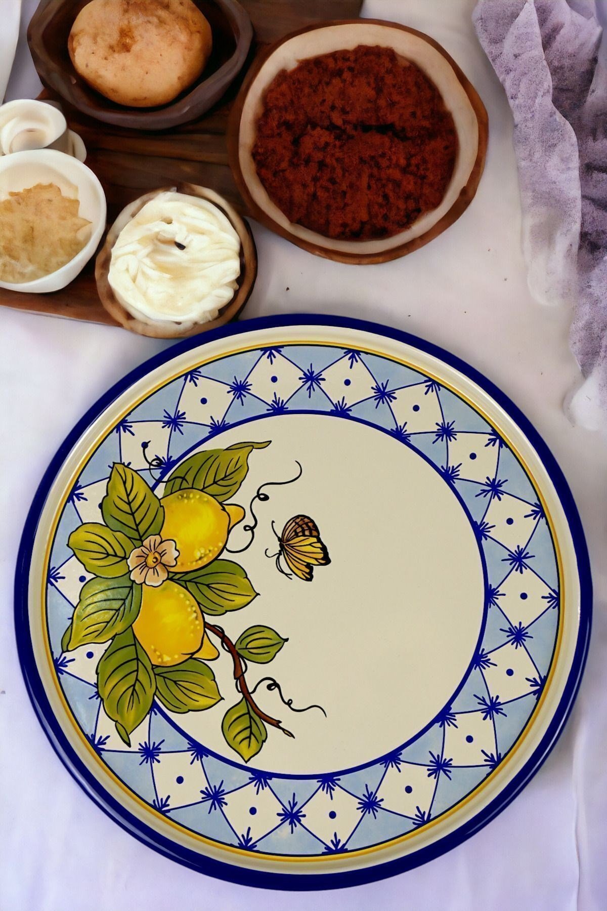 36 No Sunum Servis Tabağı Tepsisi Supla Pasta Tabağı Servis Tabağı Çeyiz Hediye ~ 36cm
