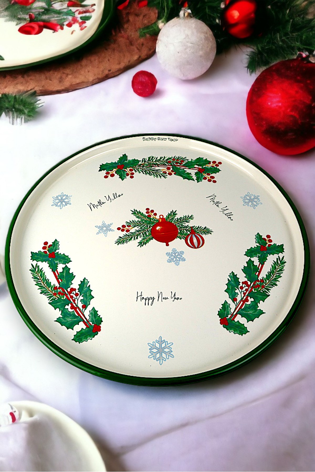 36 No Sunum Servis Tabağı Tepsisi Supla Pasta Tabağı Servis Tabağı Çeyiz Hediye ~ 36cm