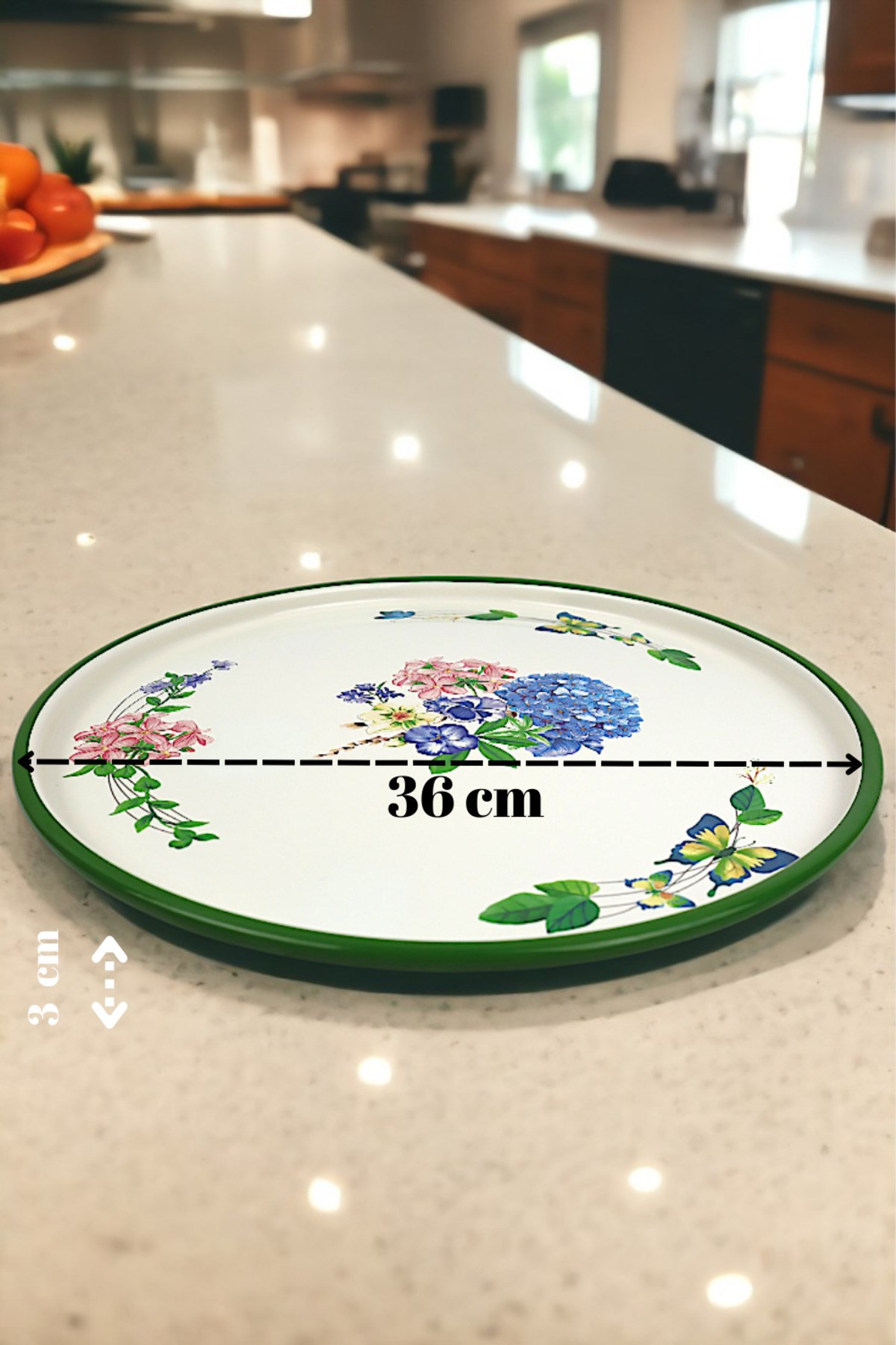 36 No Sunum Servis Tabağı Tepsisi Supla Pasta Tabağı Servis Tabağı Çeyiz Hediye ~ 36cm