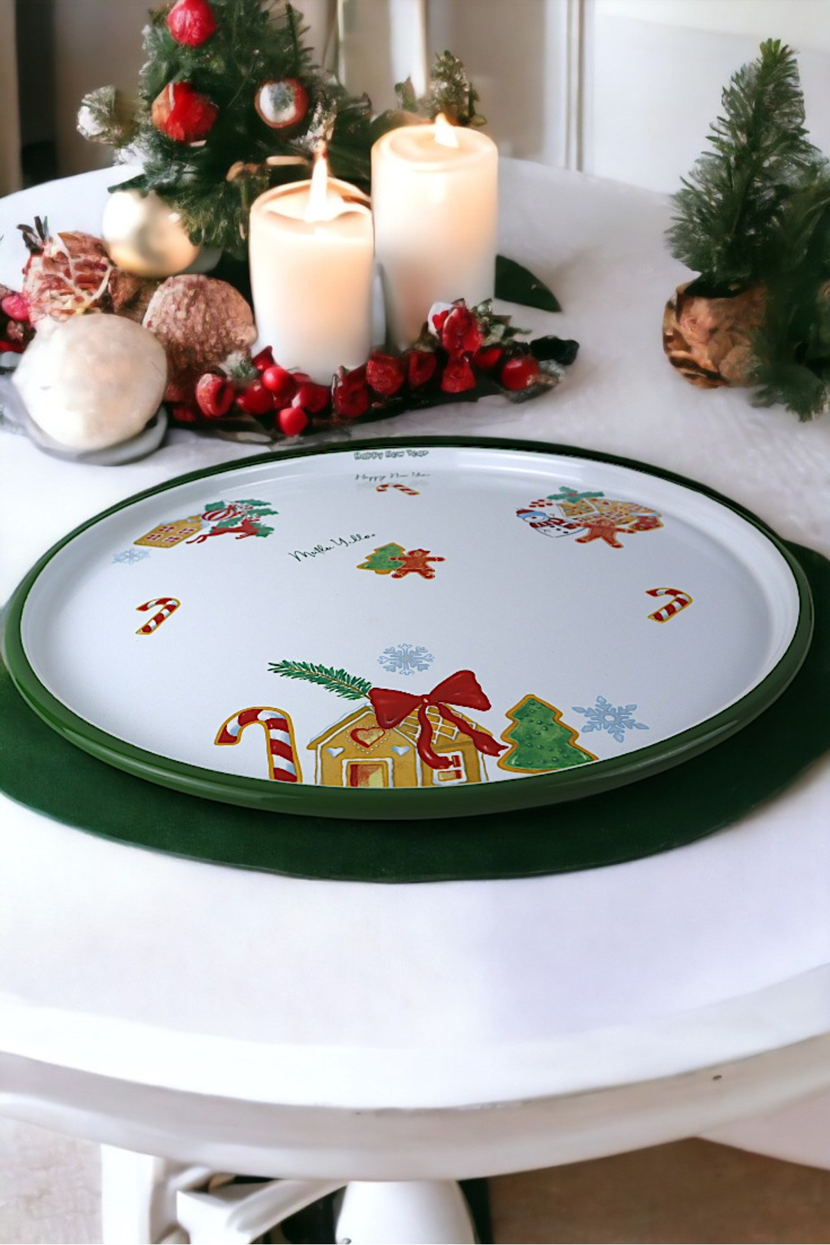 36 No Sunum Servis Tabağı Tepsisi Supla Pasta Tabağı Servis Tabağı Çeyiz Hediye ~ 36cm