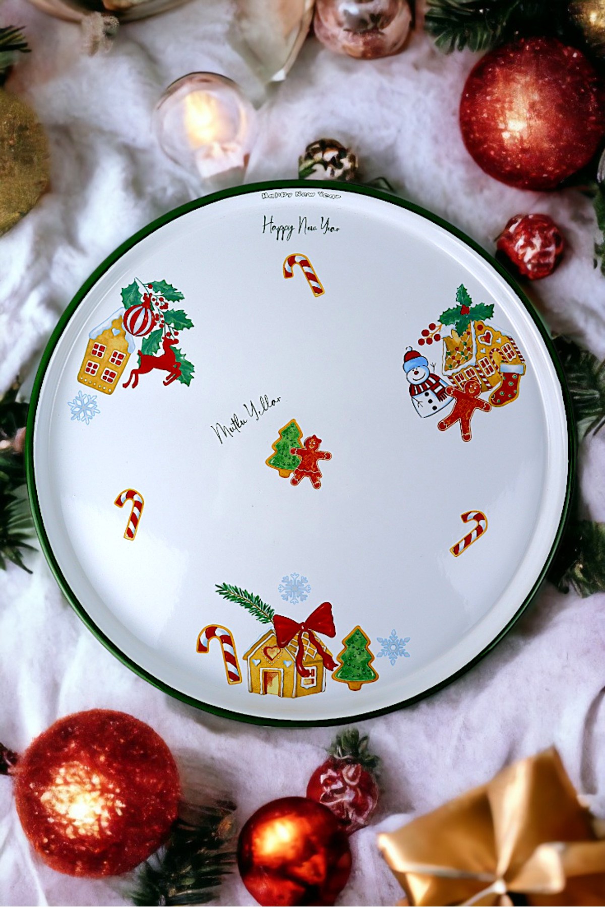 36 No Sunum Servis Tabağı Tepsisi Supla Pasta Tabağı Servis Tabağı Çeyiz Hediye ~ 36cm